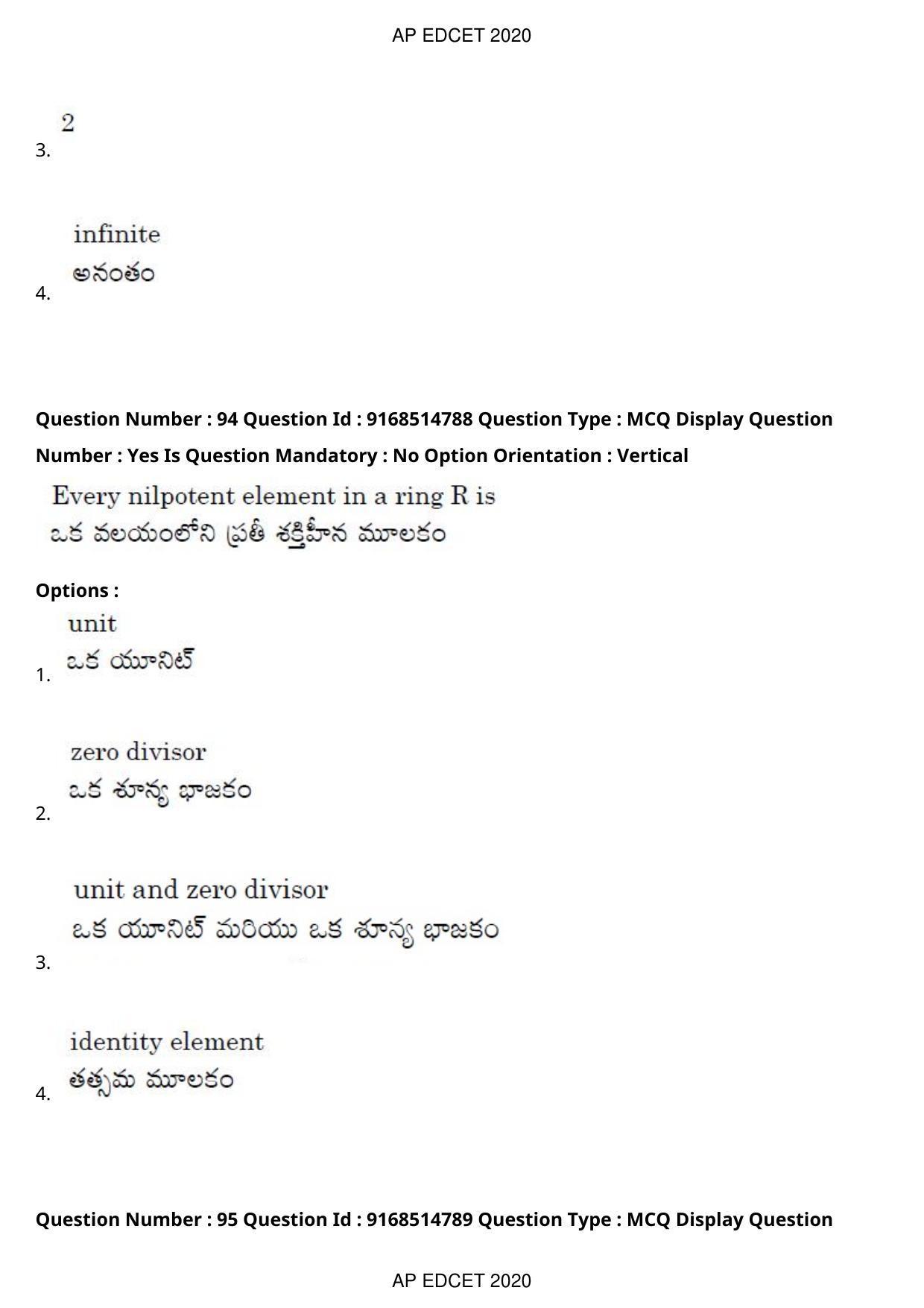 AP EDCET 2020 Maths Question Paper Shift 1 - Page 67