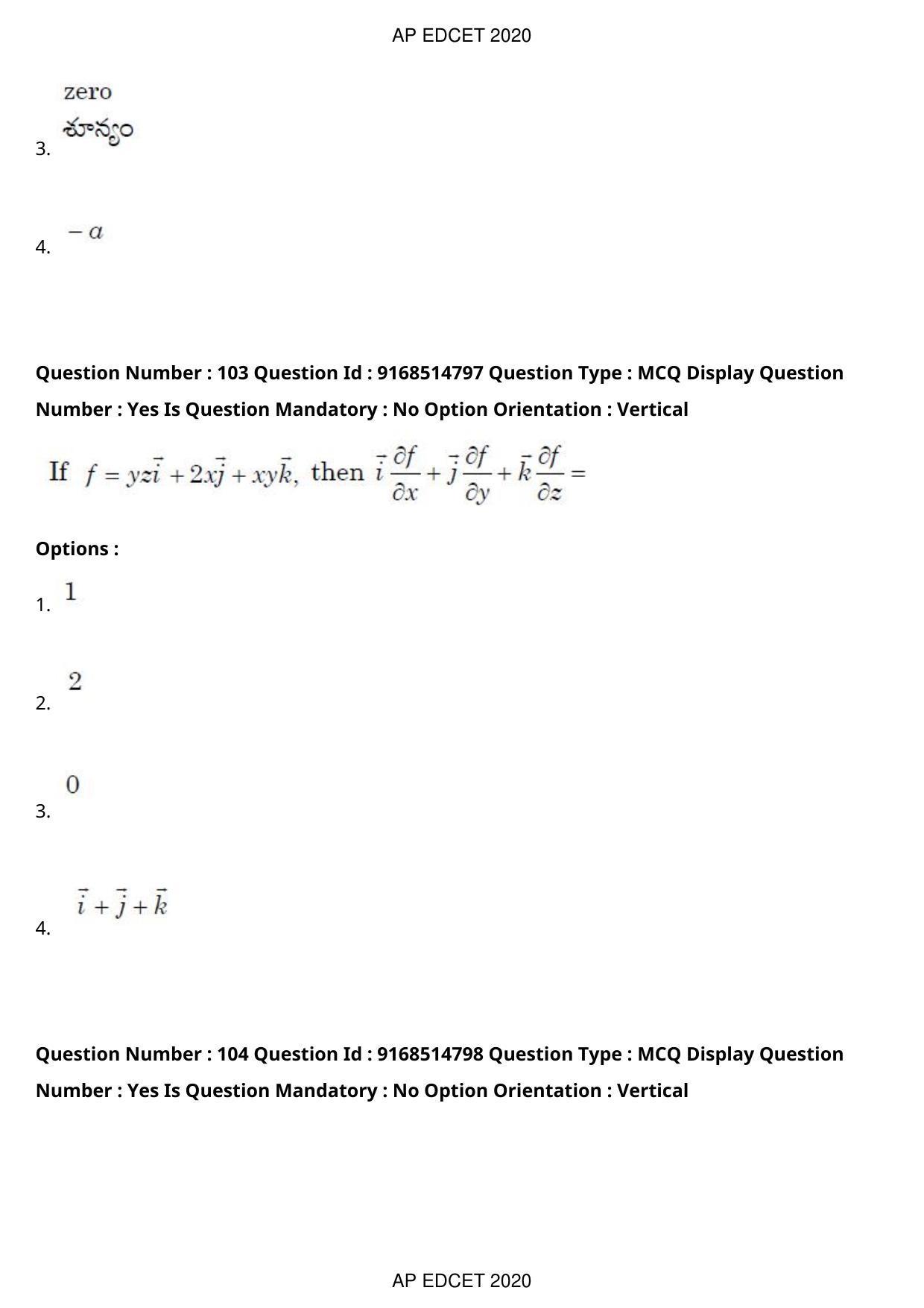AP EDCET 2020 Maths Question Paper Shift 1 - Page 73