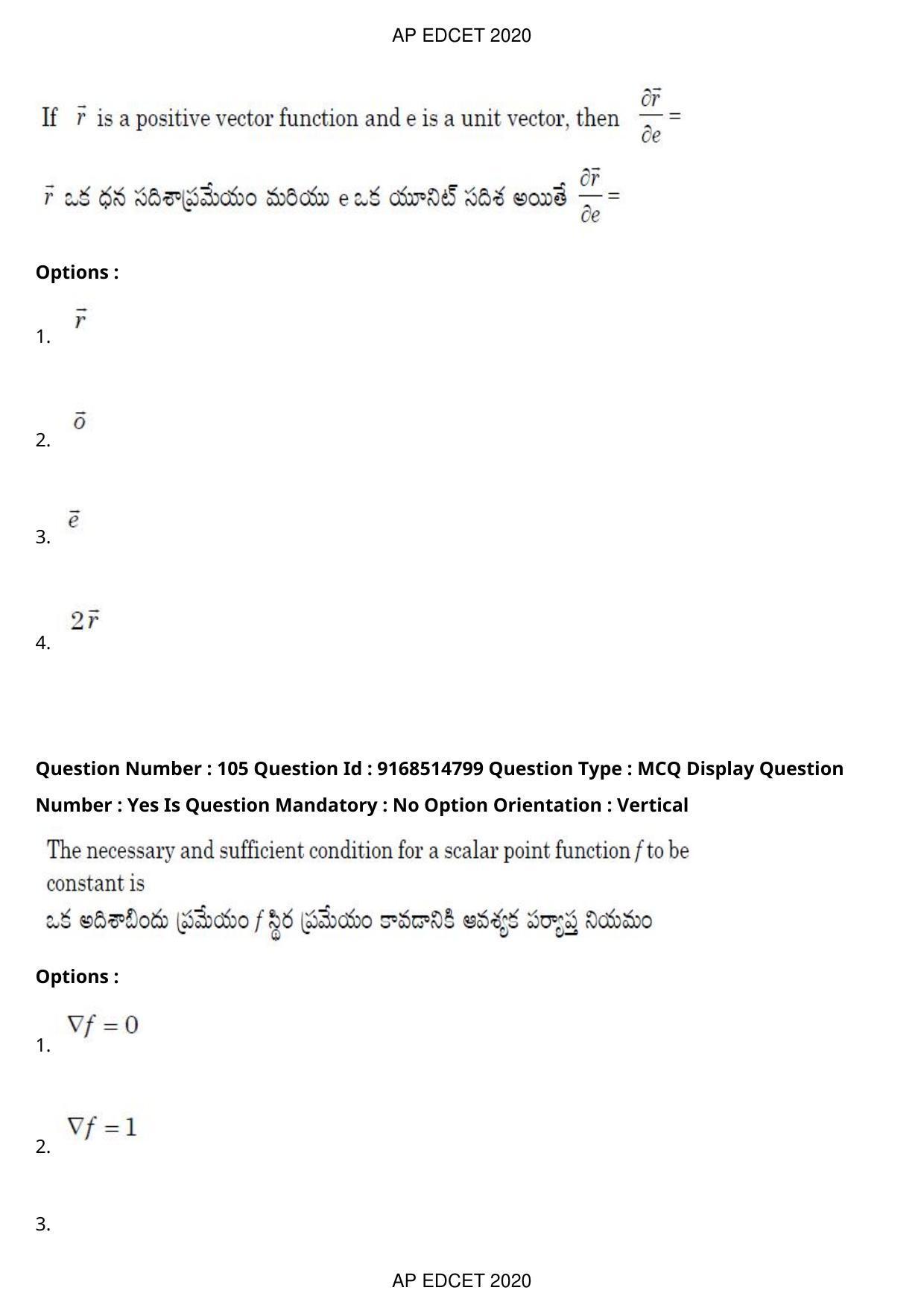 AP EDCET 2020 Maths Question Paper Shift 1 - Page 74