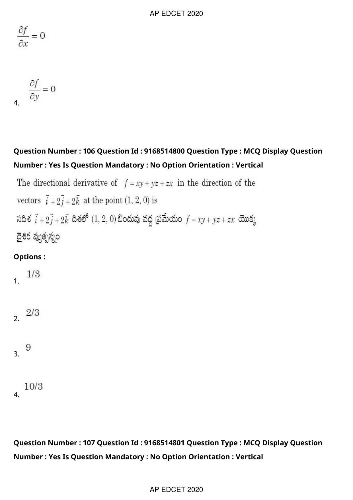 AP EDCET 2020 Maths Question Paper Shift 1 - Page 75