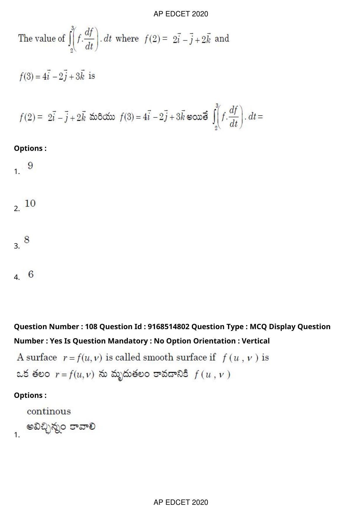 AP EDCET 2020 Maths Question Paper Shift 1 - Page 76