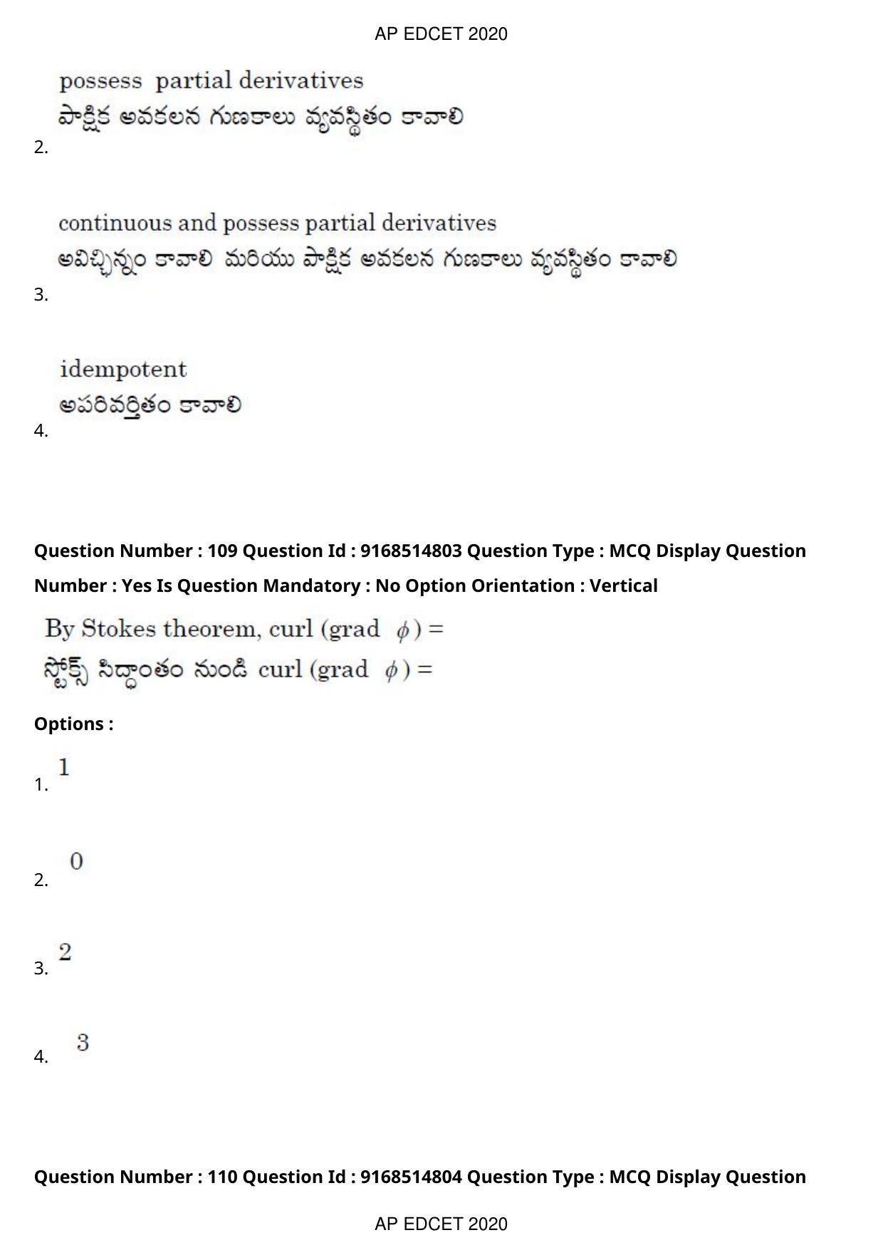 AP EDCET 2020 Maths Question Paper Shift 1 - Page 77