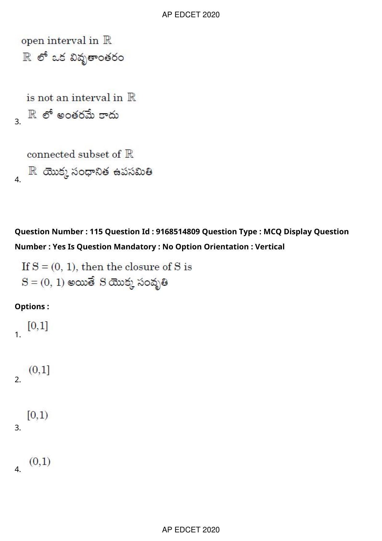 AP EDCET 2020 Maths Question Paper Shift 1 - Page 81