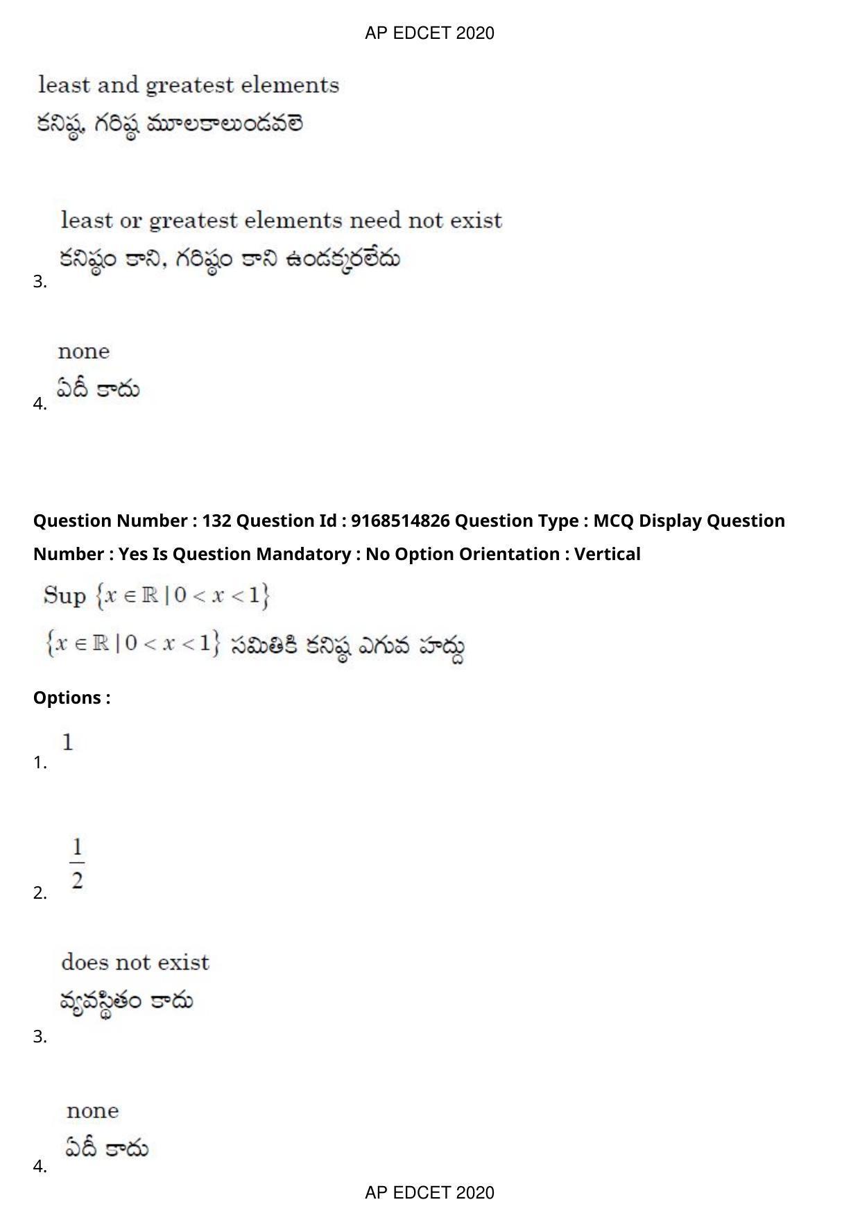 AP EDCET 2020 Maths Question Paper Shift 1 - Page 93