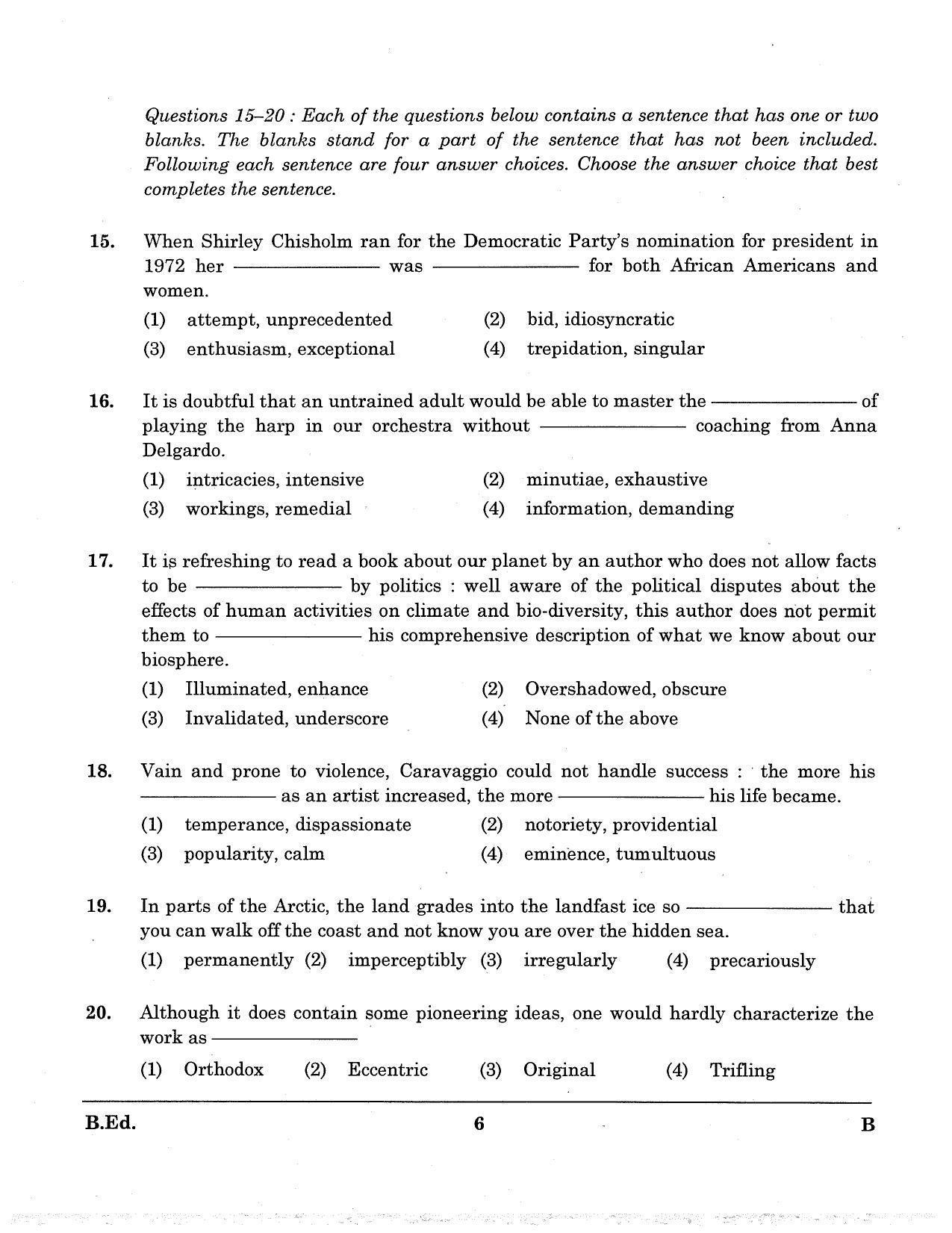 JKBOPEE B.Ed 2012 Question Paper - Page 6