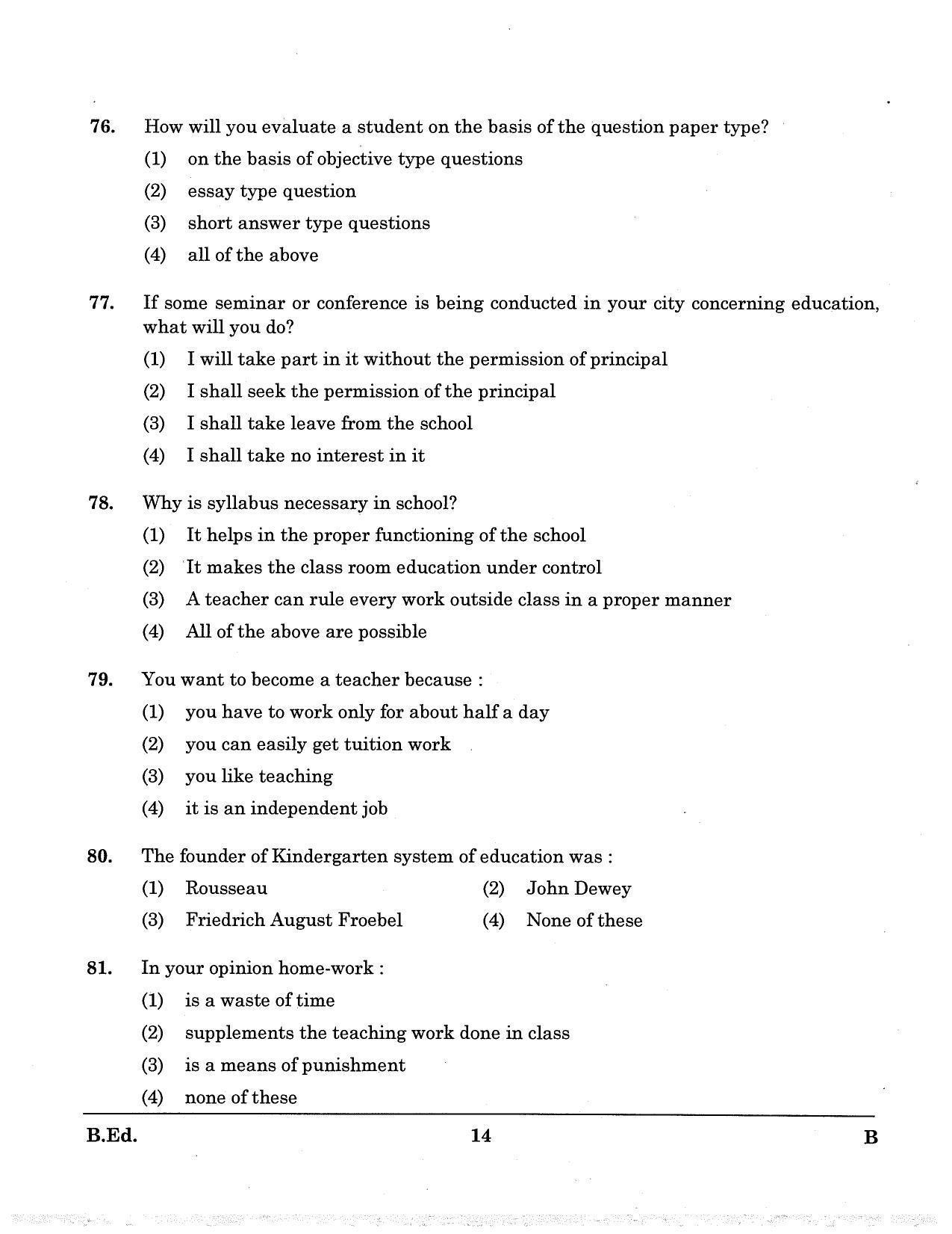 JKBOPEE B.Ed 2012 Question Paper - Page 14