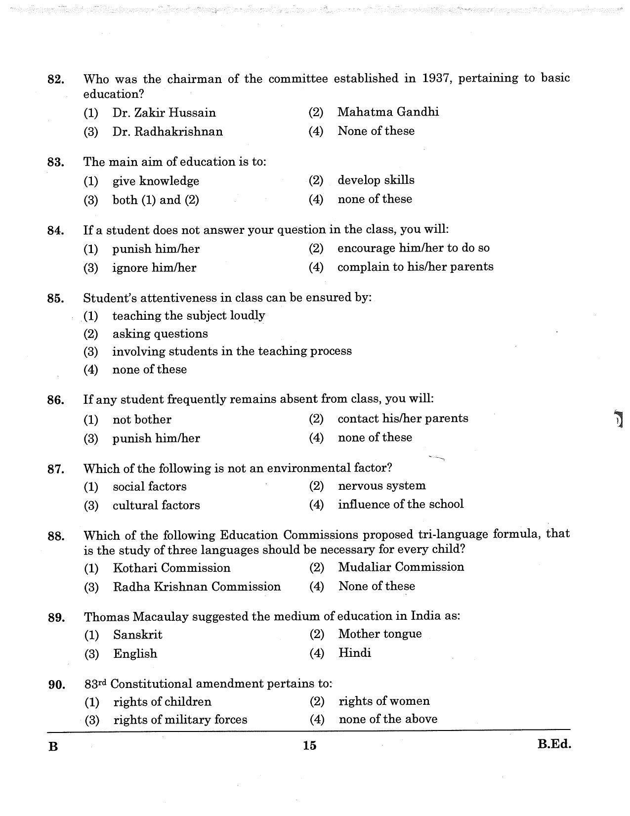 JKBOPEE B.Ed 2012 Question Paper - Page 15