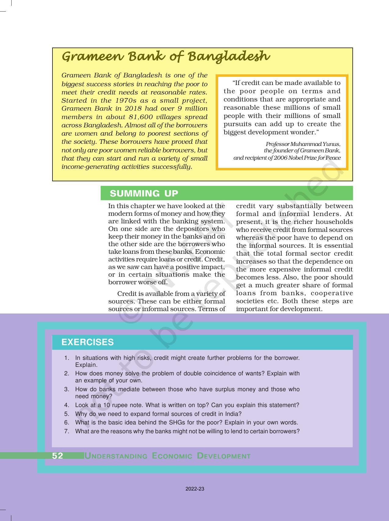 NCERT Book for Class 10 Economics Chapter 3 Money and Credit - Page 15