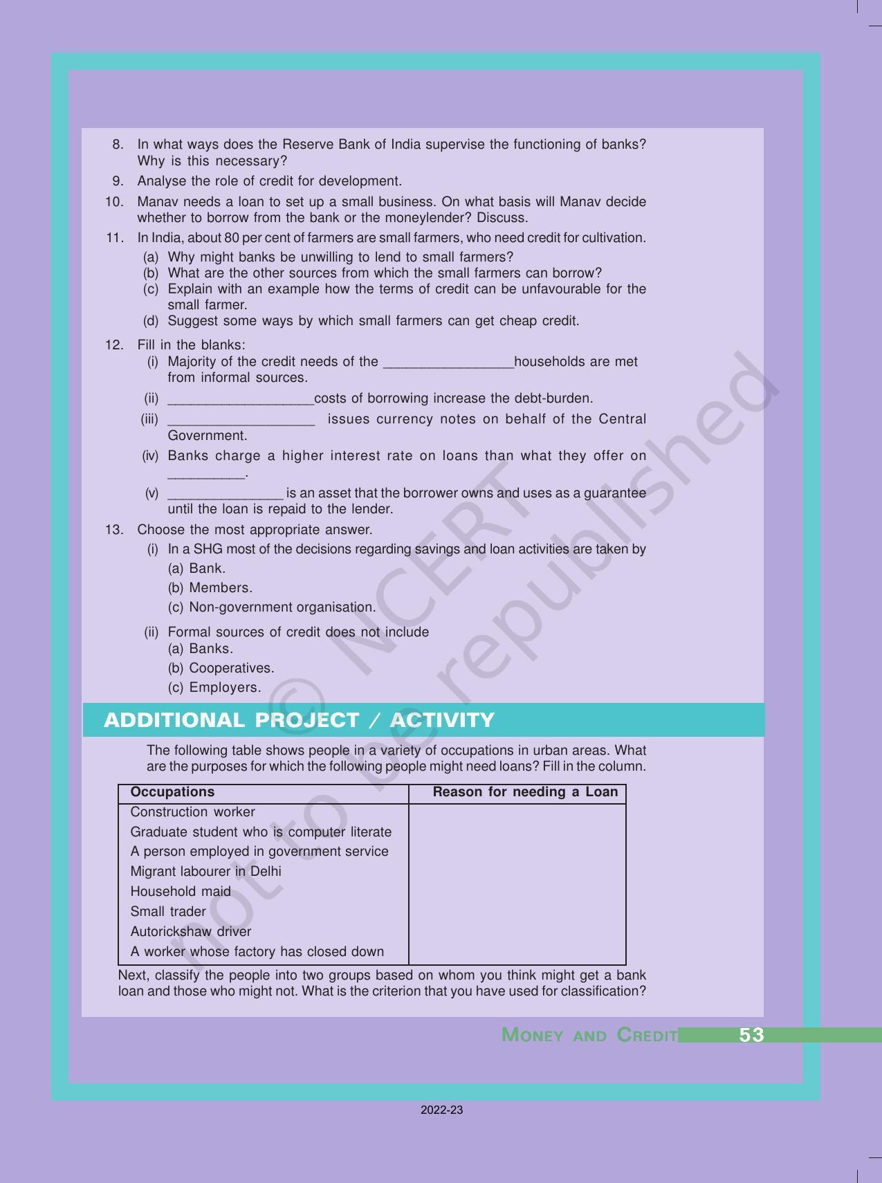 NCERT Book for Class 10 Economics Chapter 3 Money and Credit - Page 16