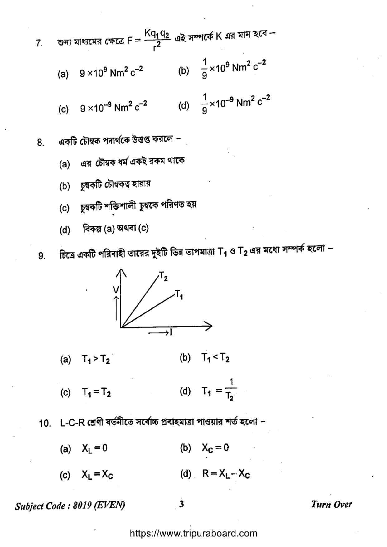 TBSE Class 12 Physics Question Paper 2023 - Page 3