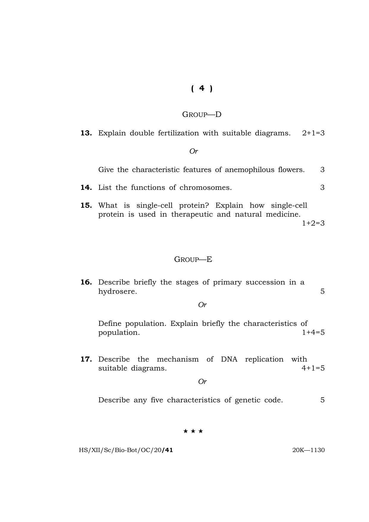 Meghalaya Board (MBOSE) Class 12 BIO-BOTANY ( Old Course ) ( Theory ) 2020 Question Paper - Page 4