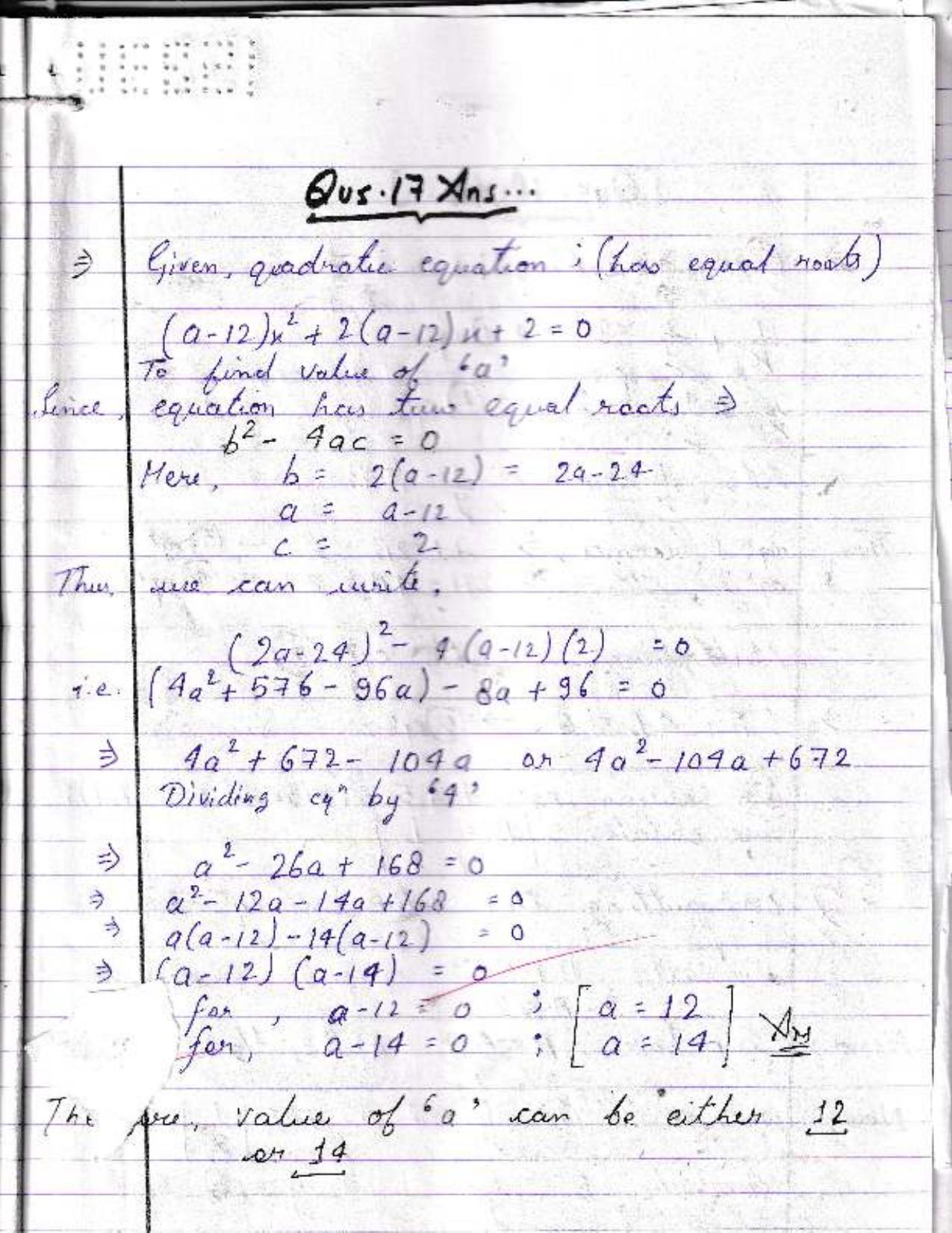 UBSE Class 10 Maths 2022 Toppers Answer Sheet - Page 10