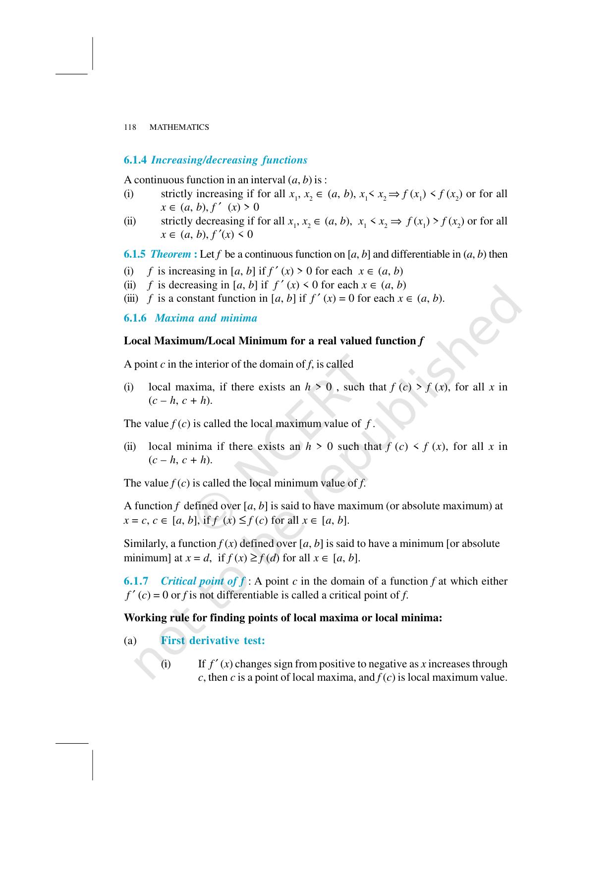 NCERT Exemplar Class 12: Mathematics Unit 6 (Application Of Derivatives) - Page 2