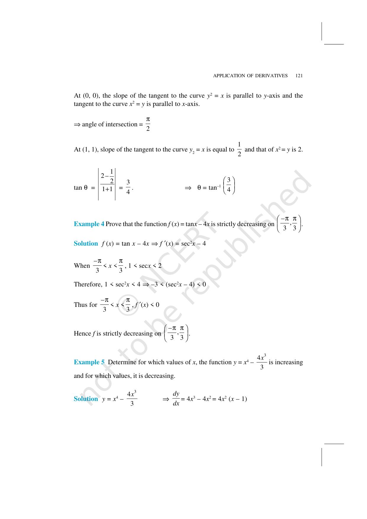 NCERT Exemplar Class 12: Mathematics Unit 6 (Application Of Derivatives) - Page 5