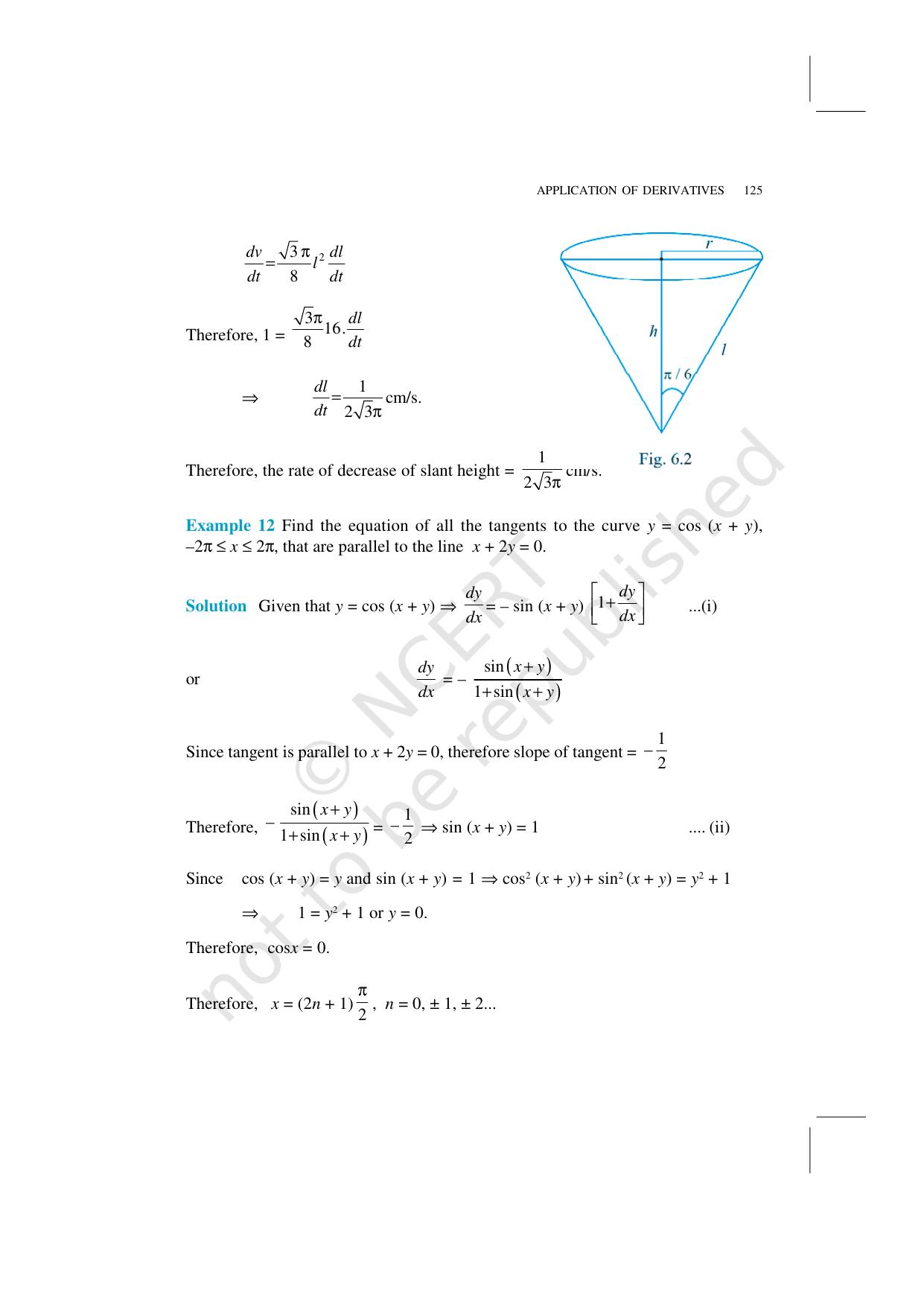 NCERT Exemplar Class 12: Mathematics Unit 6 (Application Of Derivatives) - Page 9