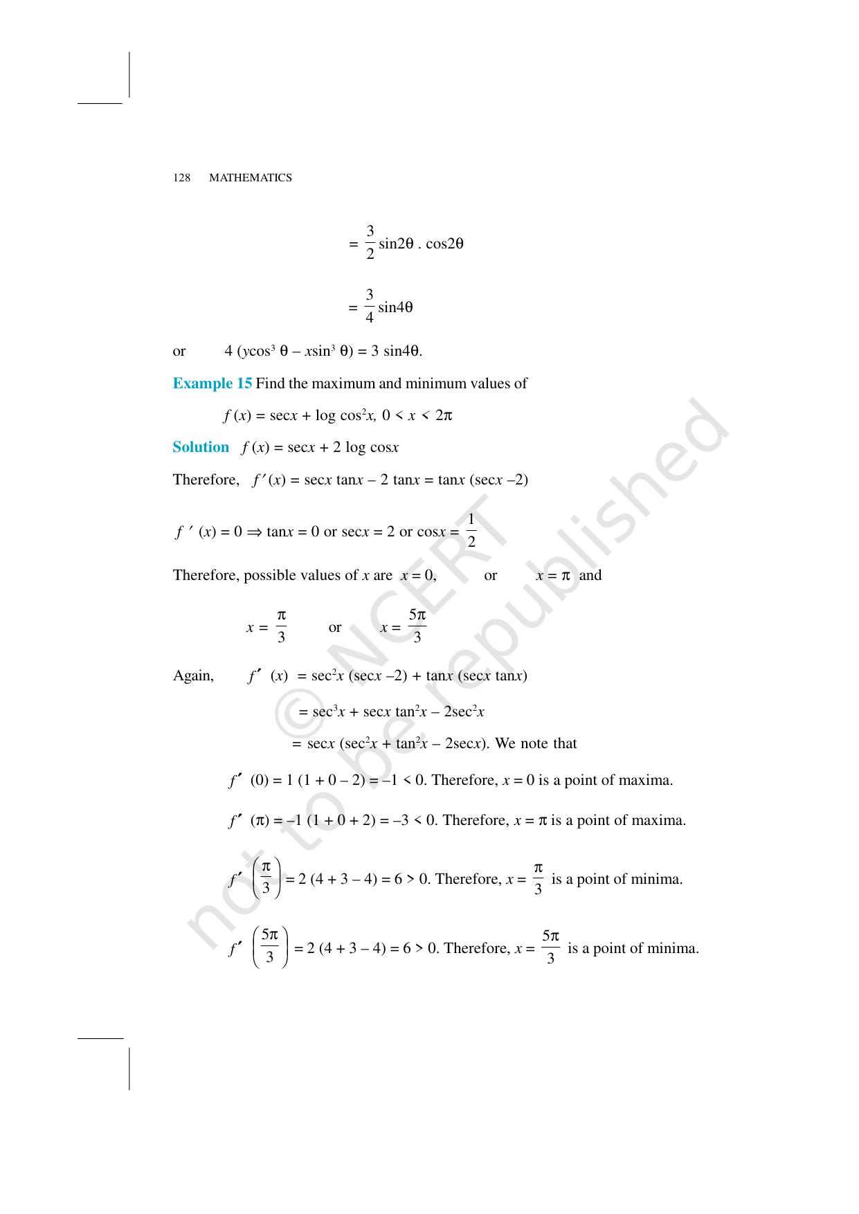 NCERT Exemplar Class 12: Mathematics Unit 6 (Application Of Derivatives) - Page 12