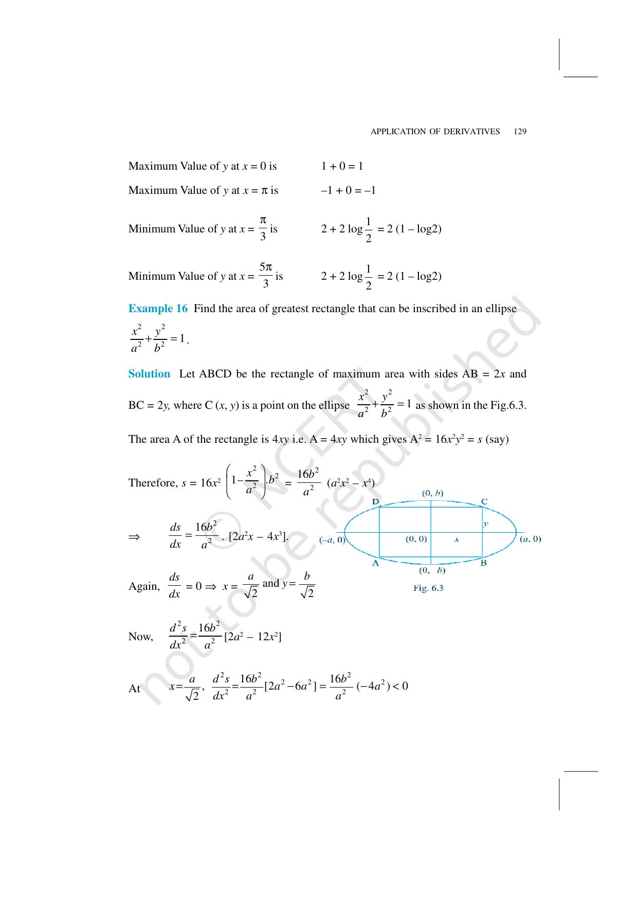 NCERT Exemplar Class 12: Mathematics Unit 6 (Application Of Derivatives) - Page 13