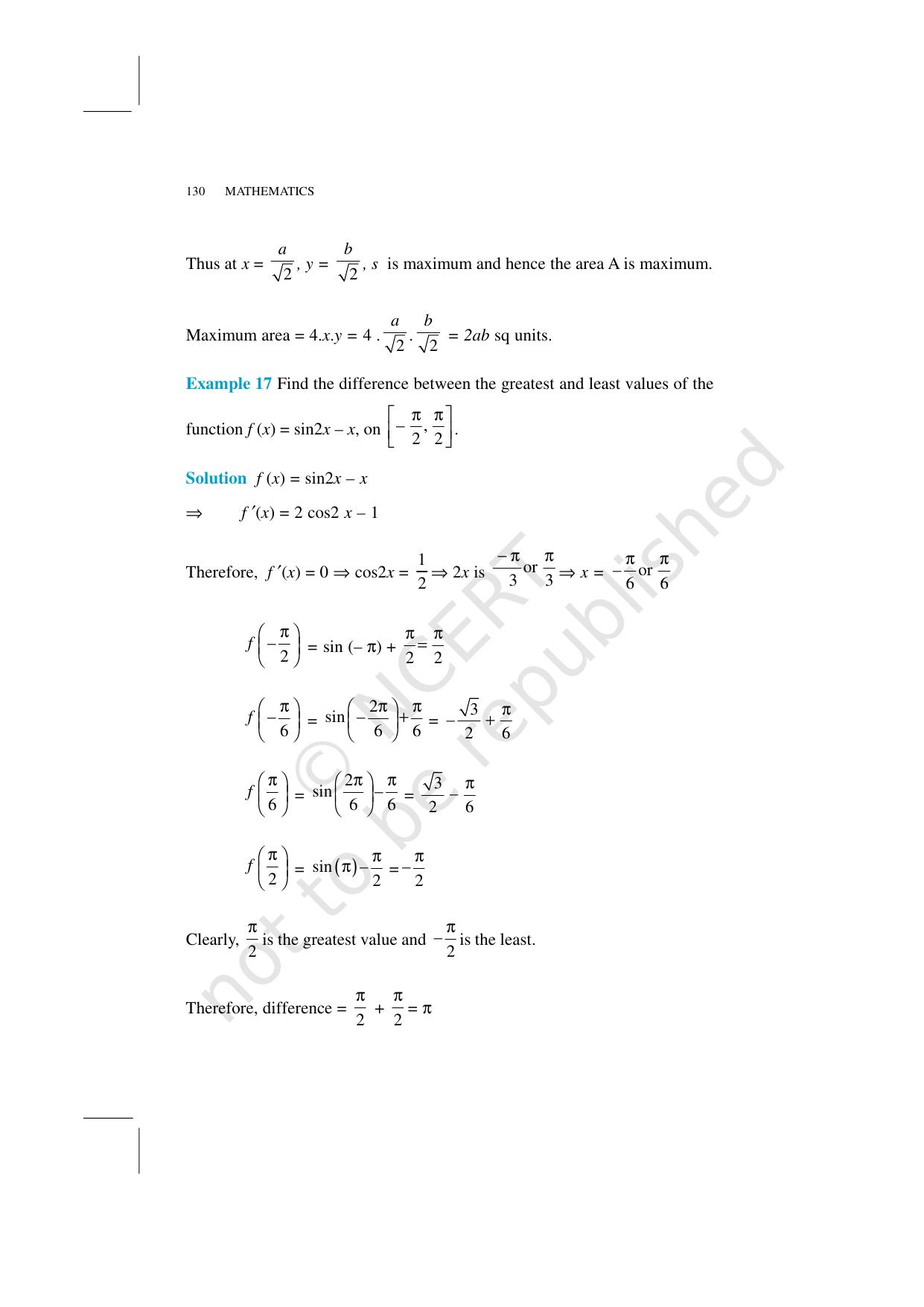 NCERT Exemplar Class 12: Mathematics Unit 6 (Application Of Derivatives) - Page 14