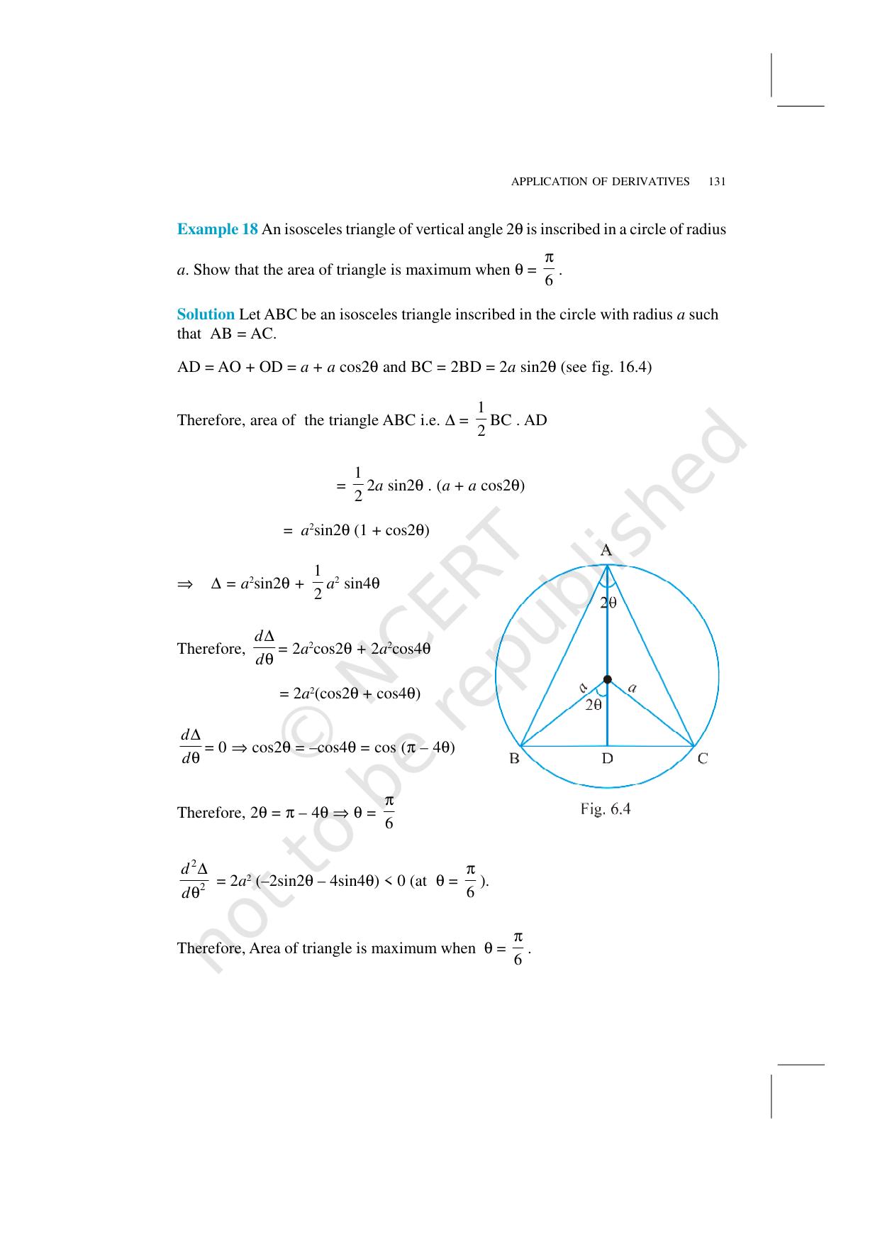 NCERT Exemplar Class 12: Mathematics Unit 6 (Application Of Derivatives) - Page 15