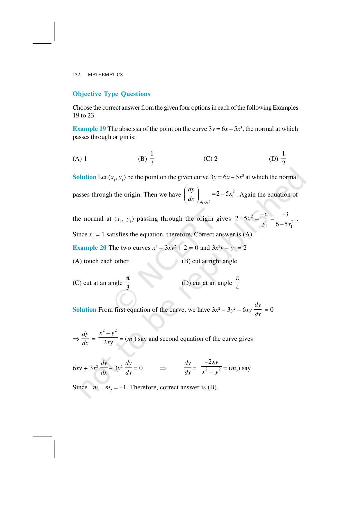 NCERT Exemplar Class 12: Mathematics Unit 6 (Application Of Derivatives) - Page 16
