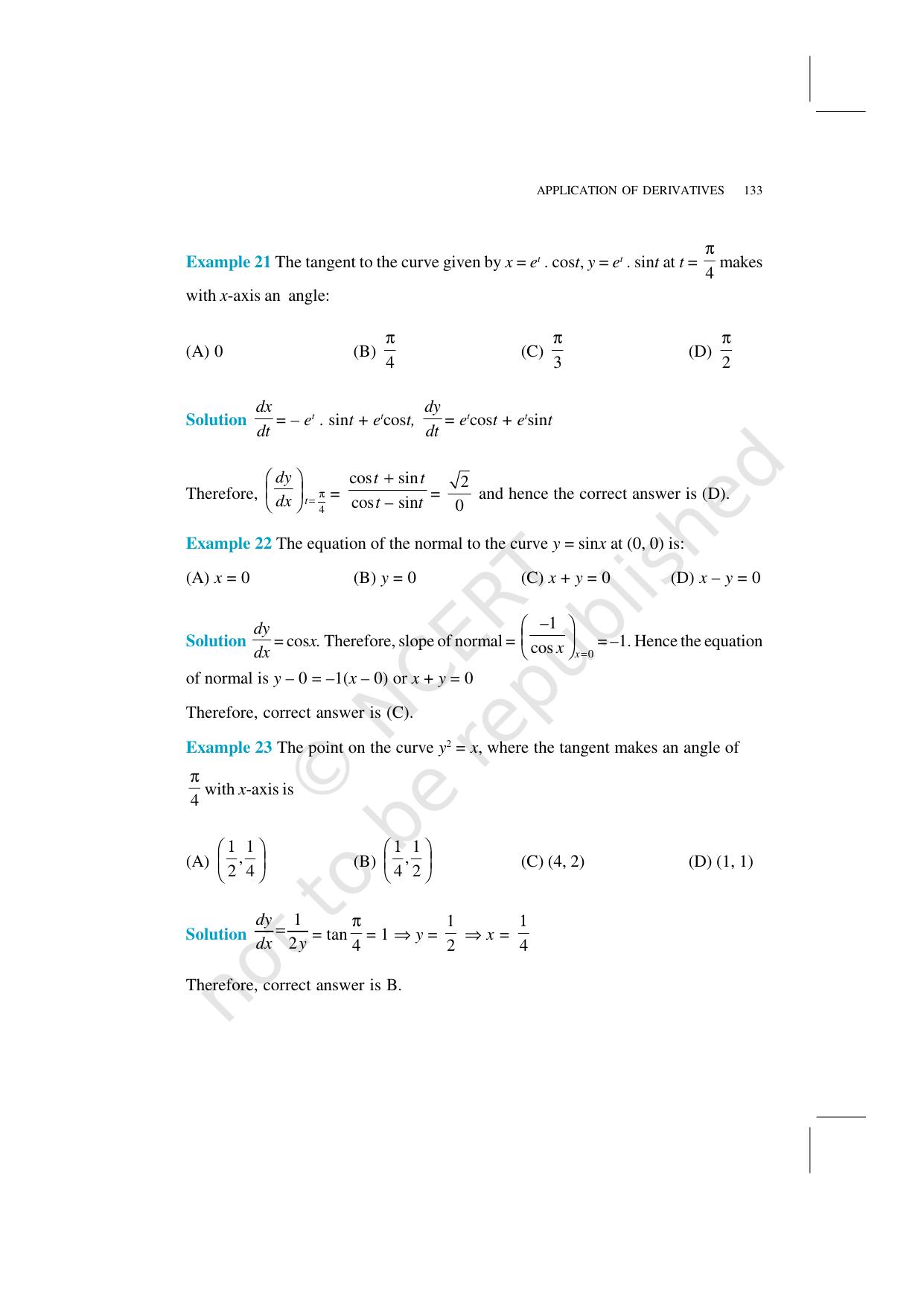 NCERT Exemplar Class 12: Mathematics Unit 6 (Application Of Derivatives) - Page 17