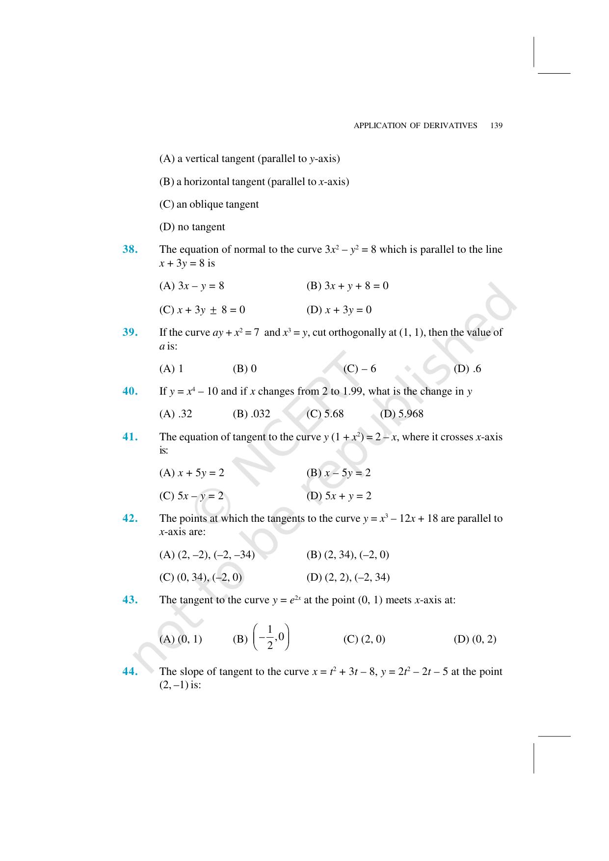 NCERT Exemplar Class 12: Mathematics Unit 6 (Application Of Derivatives) - Page 23