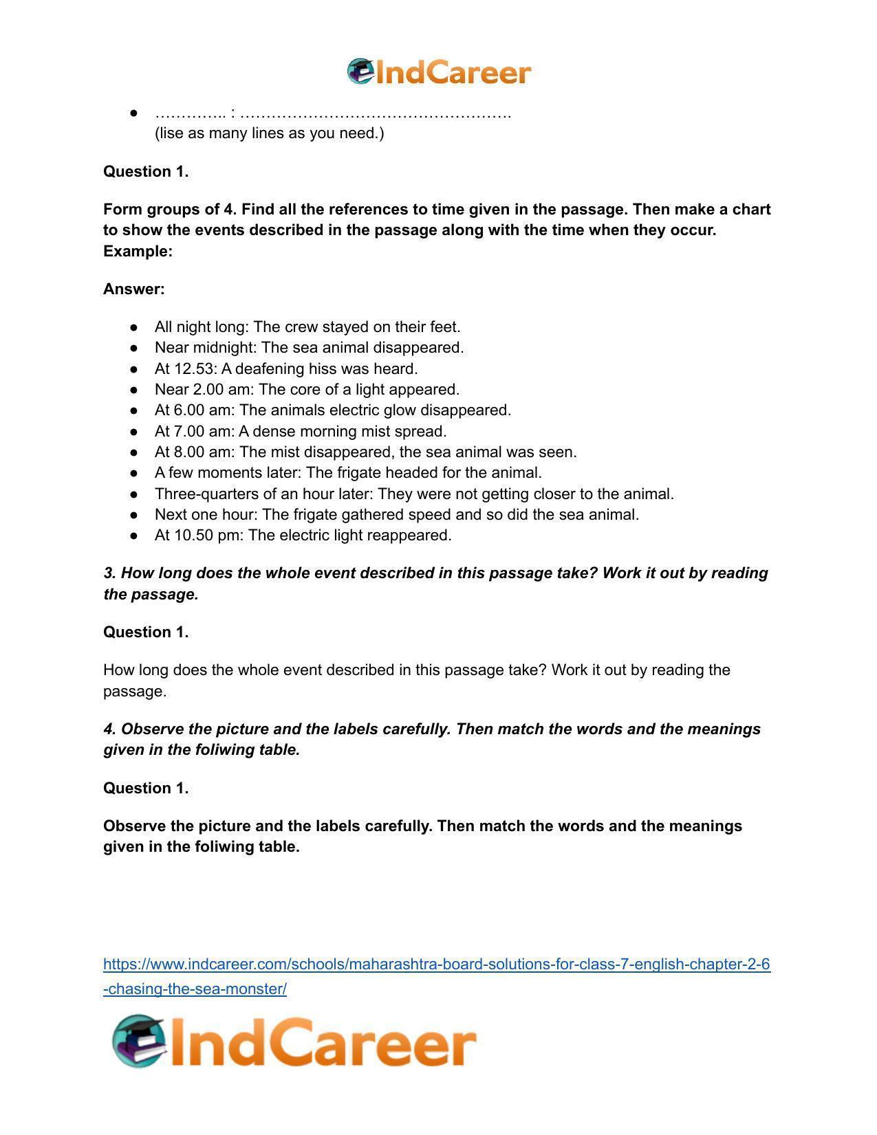 Maharashtra Board Solutions for Class 7- English: Chapter 2.6- Chasing the Sea Monster - Page 3