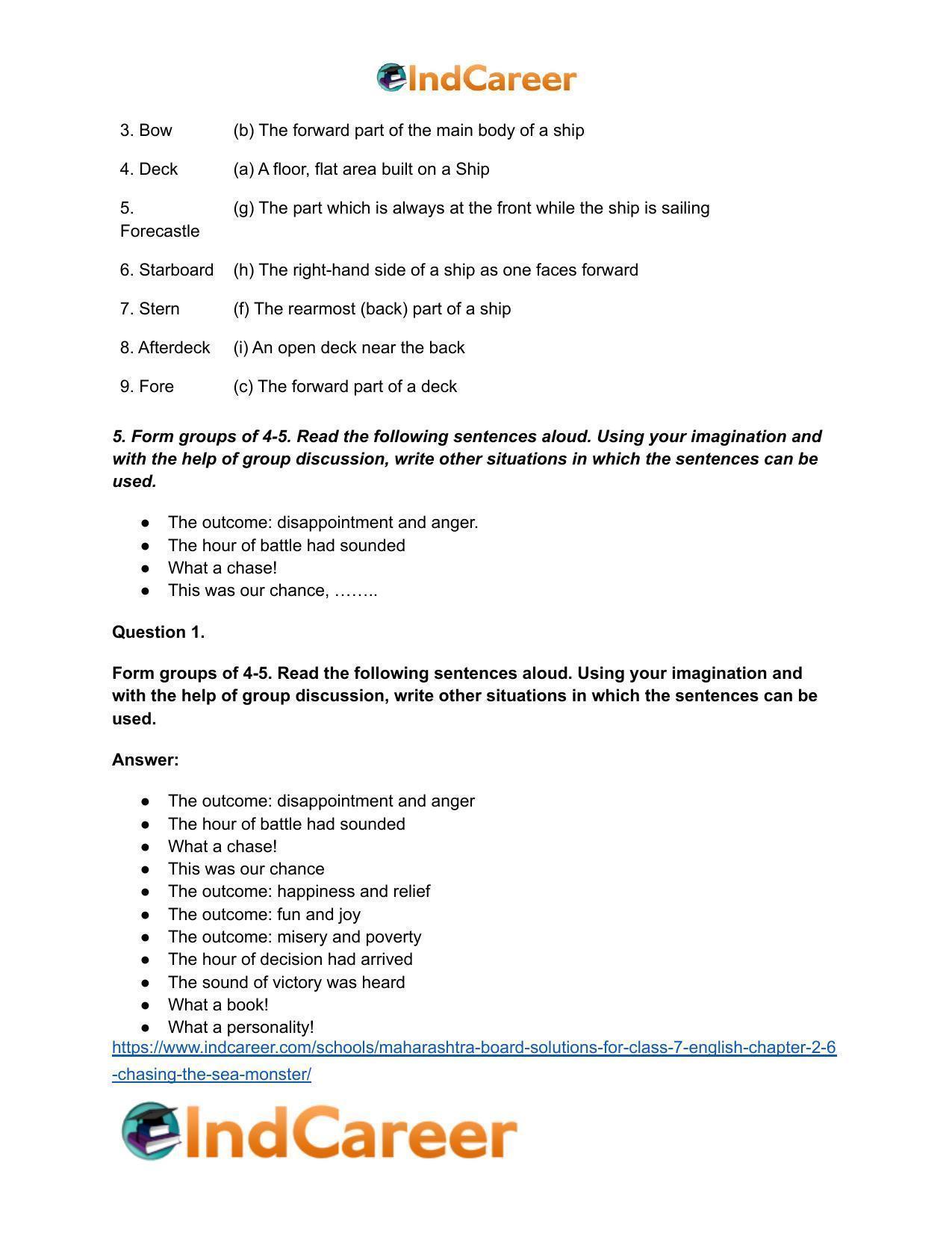 Maharashtra Board Solutions for Class 7- English: Chapter 2.6- Chasing the Sea Monster - Page 5