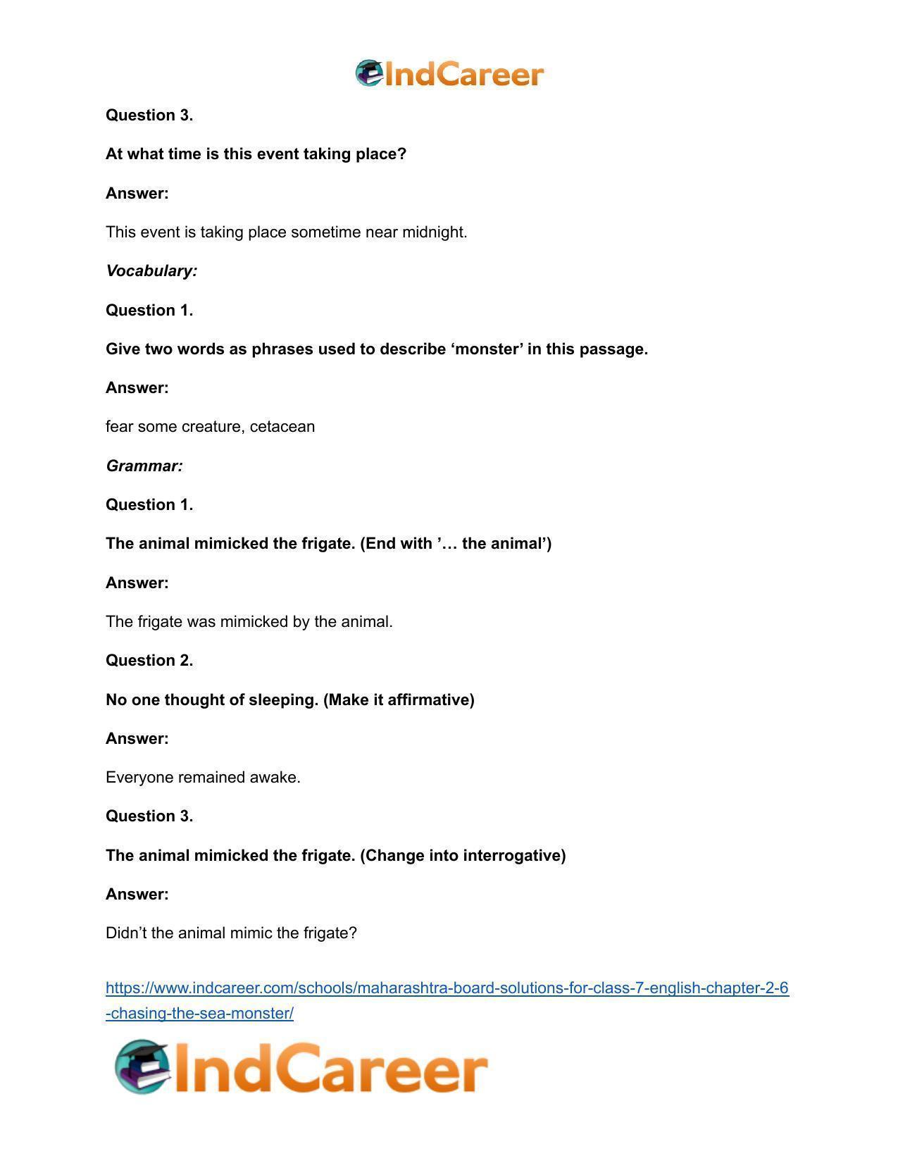 Maharashtra Board Solutions for Class 7- English: Chapter 2.6- Chasing the Sea Monster - Page 9