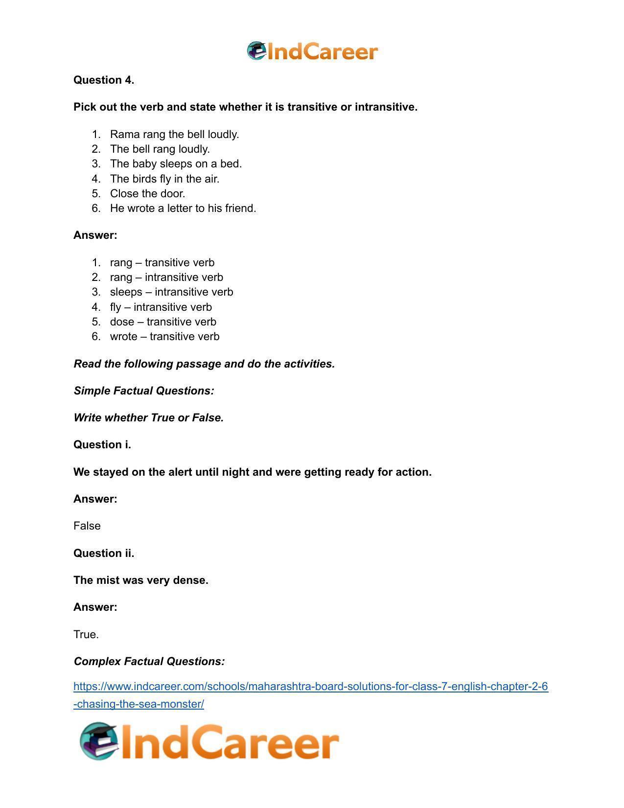 Maharashtra Board Solutions for Class 7- English: Chapter 2.6- Chasing the Sea Monster - Page 10