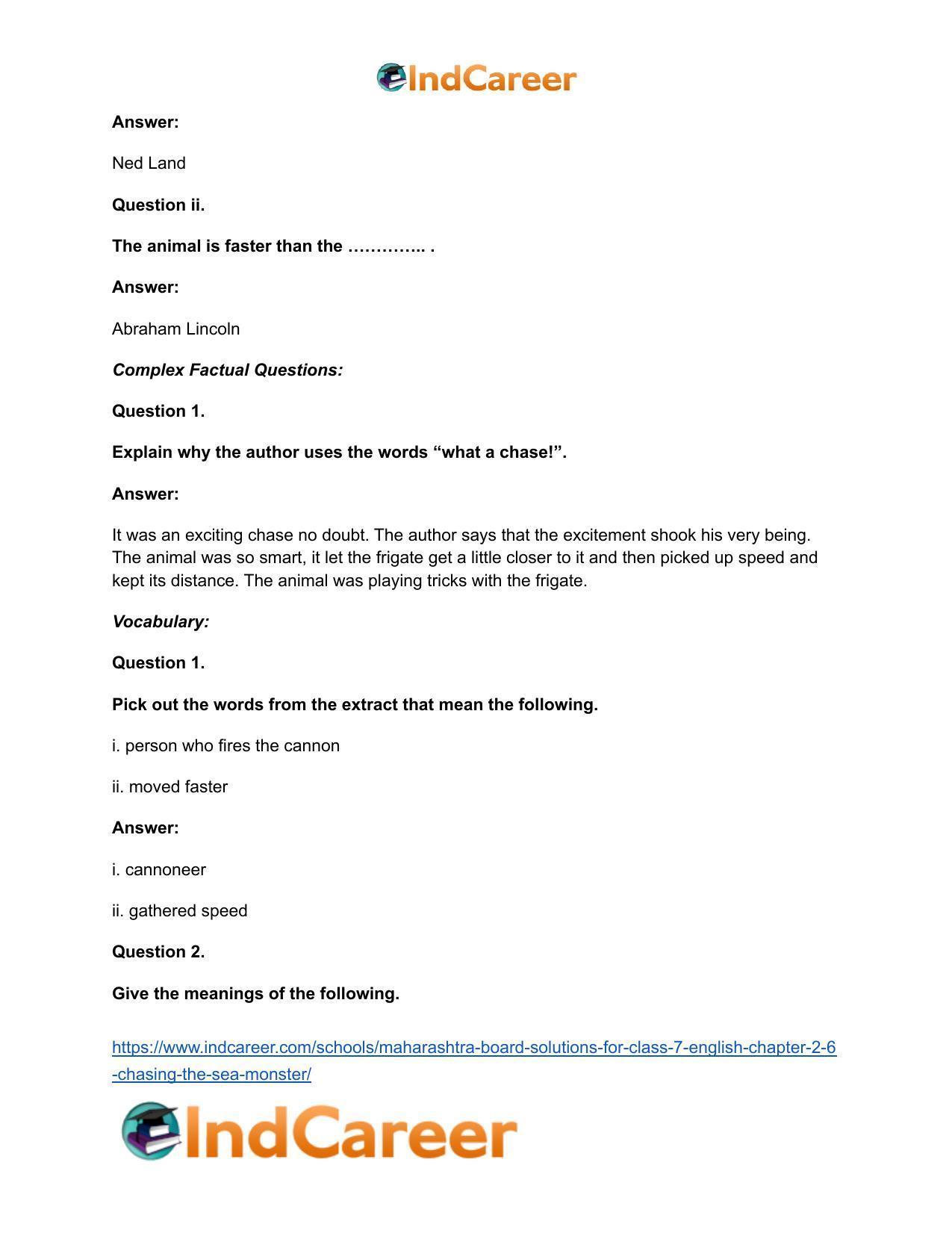Maharashtra Board Solutions for Class 7- English: Chapter 2.6- Chasing the Sea Monster - Page 12