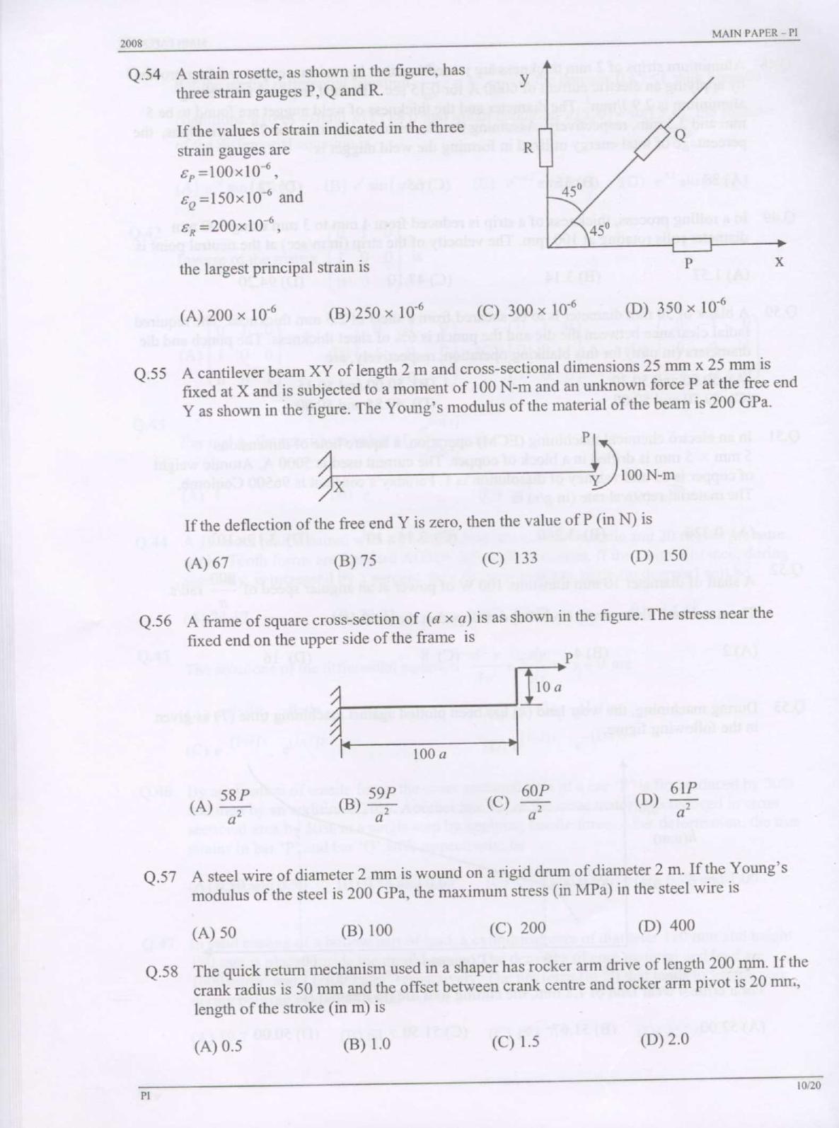GATE 2008 Production and Industrial Engineering (PI) Question Paper with Answer Key - Page 10