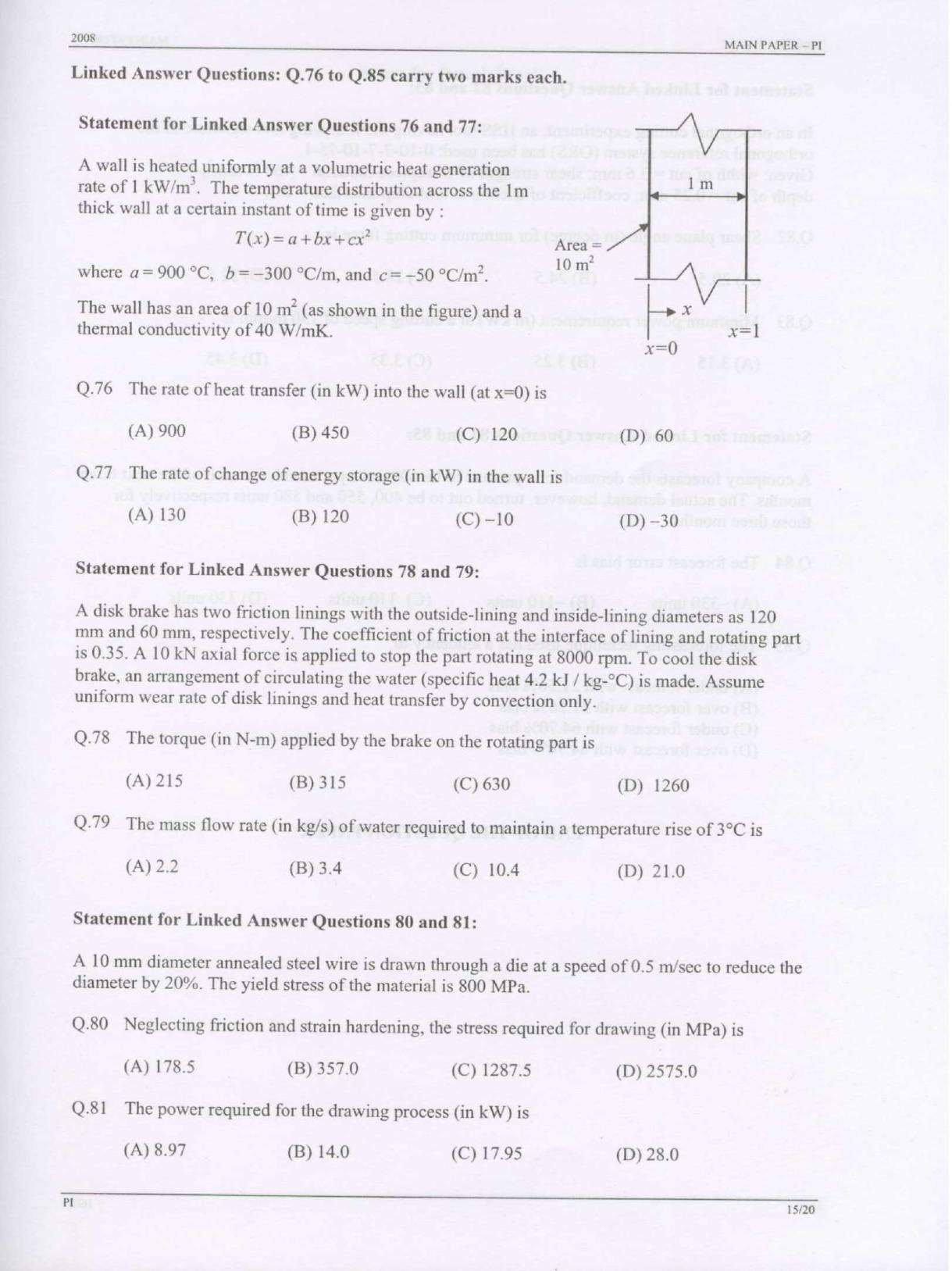 GATE 2008 Production and Industrial Engineering (PI) Question Paper with Answer Key - Page 15