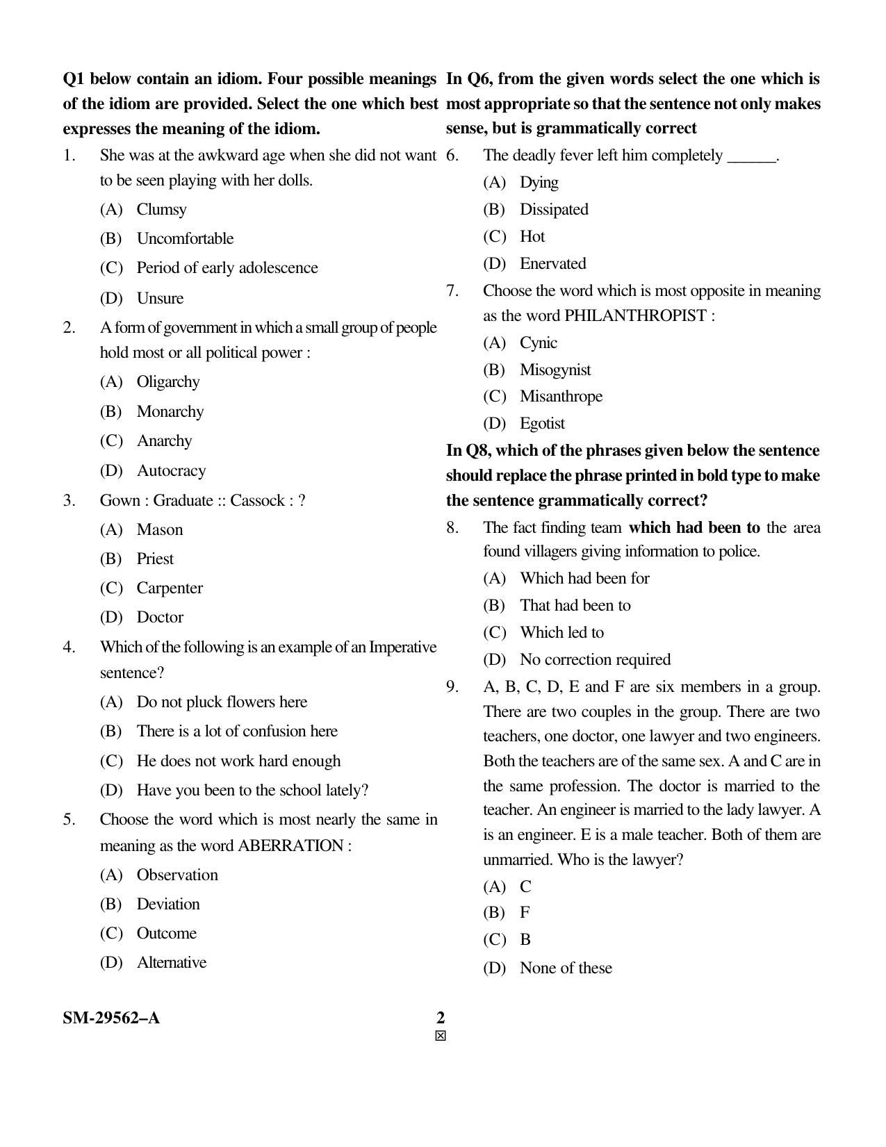 KUET 2023 M.Sc. IT Question Paper - Page 2