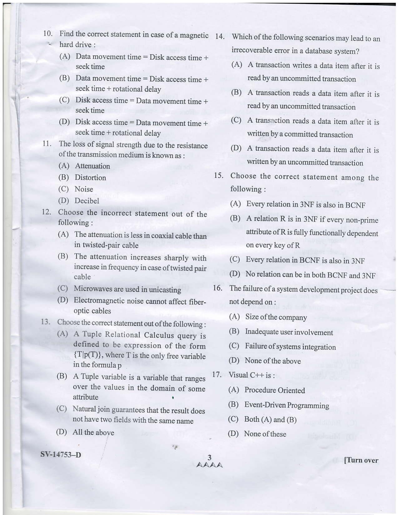 KUET 2023 M.Sc. IT Question Paper - Page 14