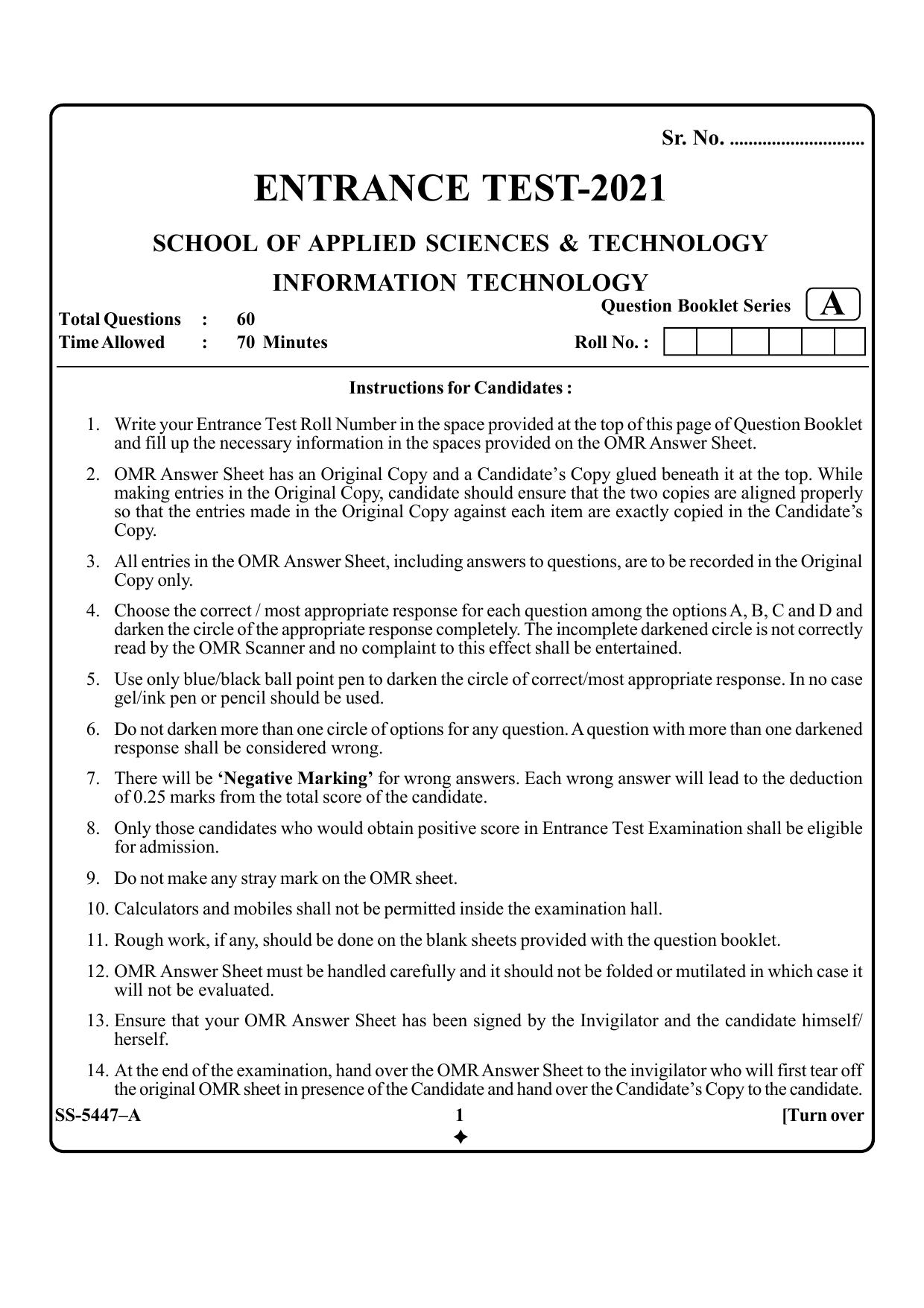 KUET 2023 M.Sc. IT Question Paper - Page 21