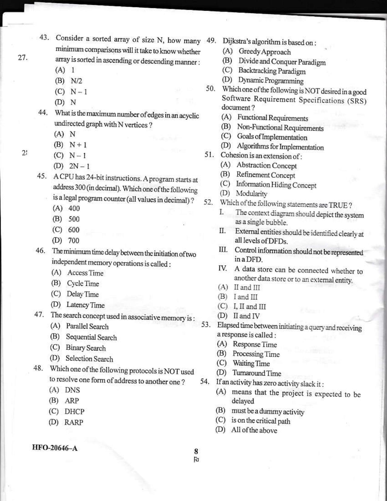 KUET 2023 M.Sc. IT Question Paper - Page 46