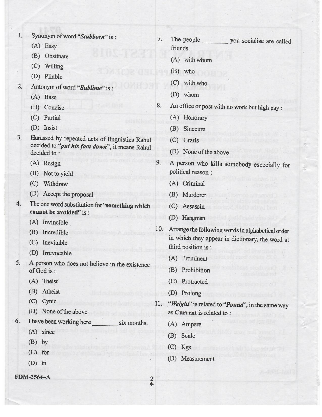 KUET 2023 M.Sc. IT Question Paper - Page 48