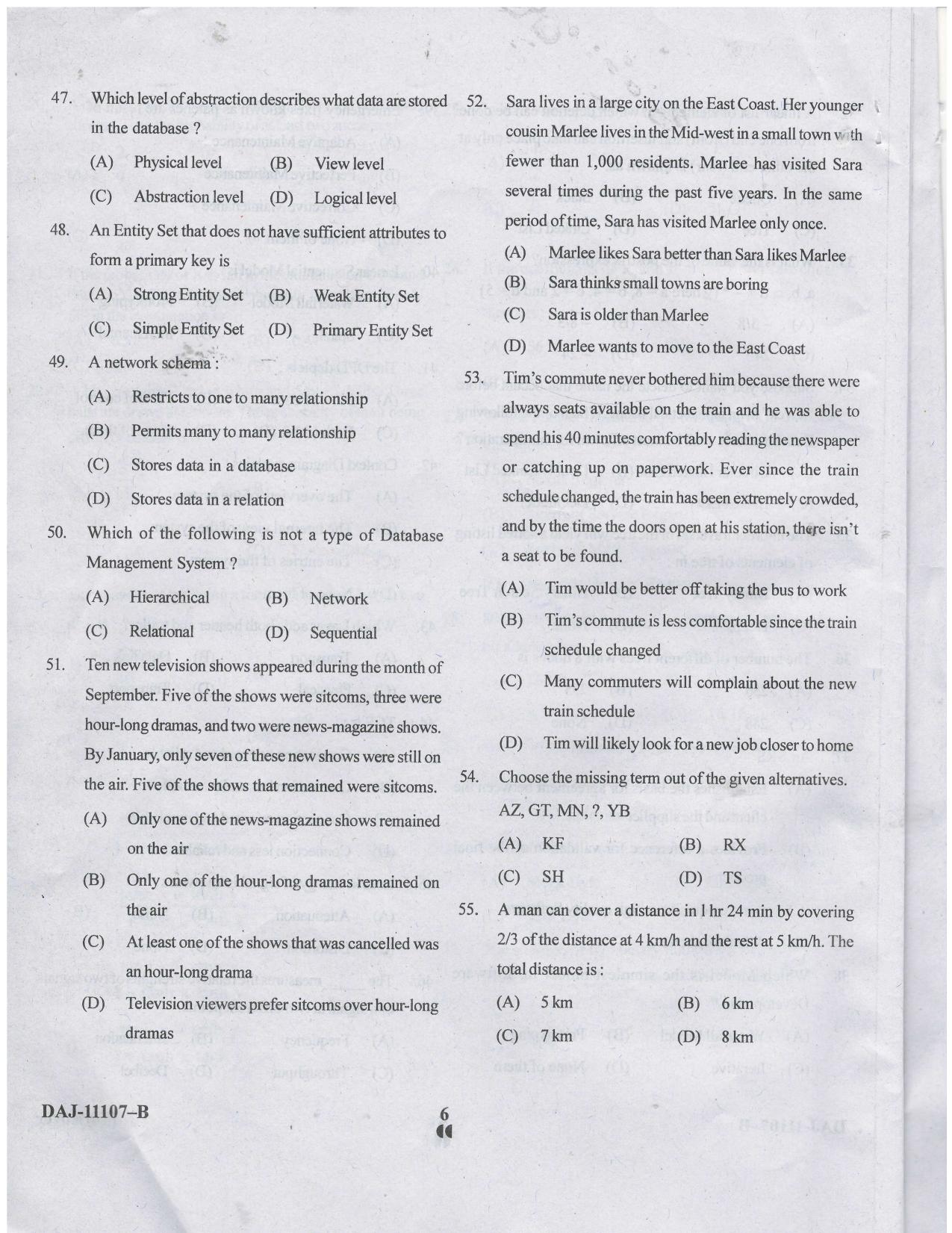 KUET 2023 M.Sc. IT Question Paper - Page 59