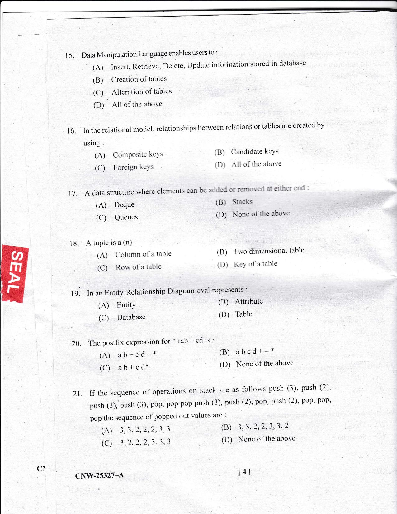 KUET 2023 M.Sc. IT Question Paper - Page 75