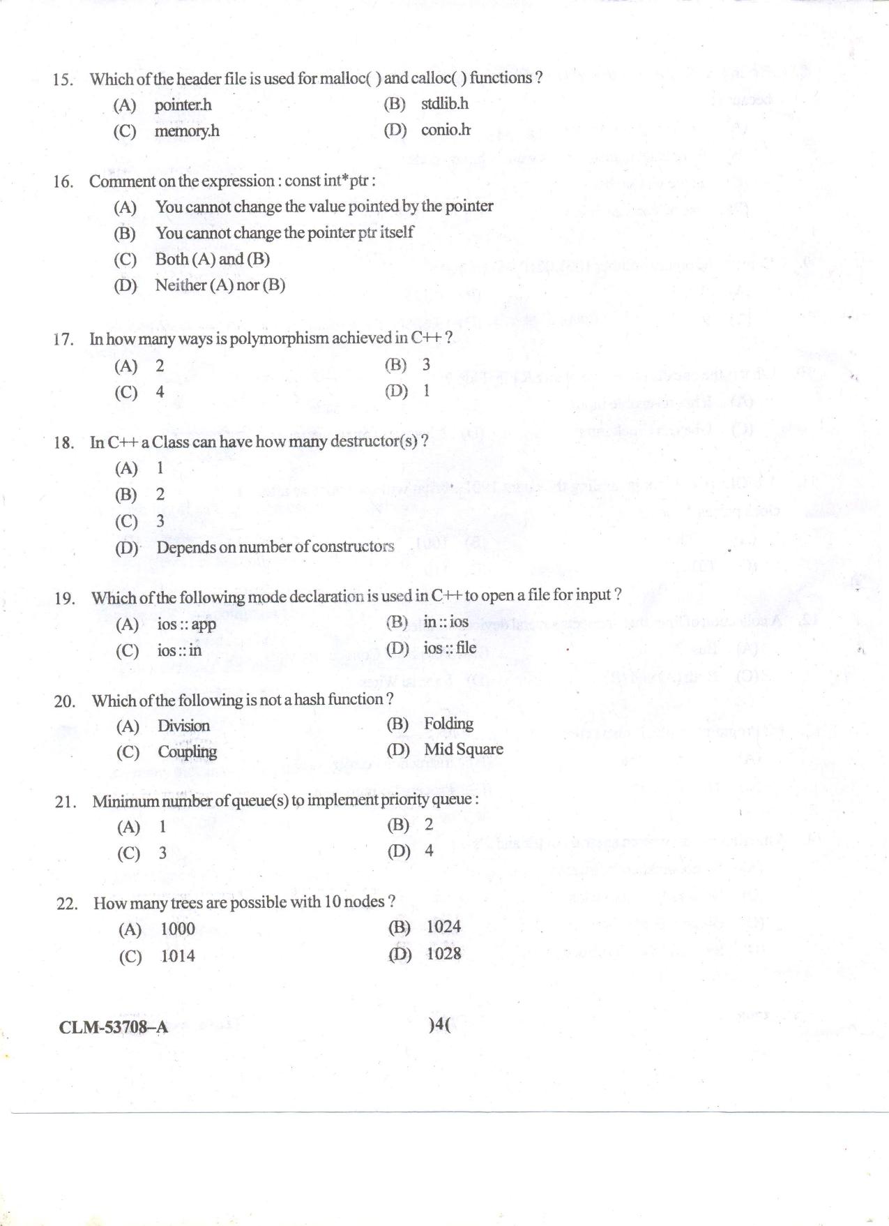 KUET 2023 M.Sc. IT Question Paper - Page 83
