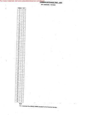 KEAM Paper I & II 2007 Answer Key