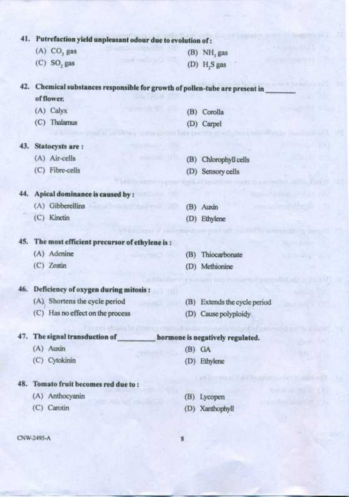 PU CET PG 2018 MSc (Botany) Question Paper - Page 7