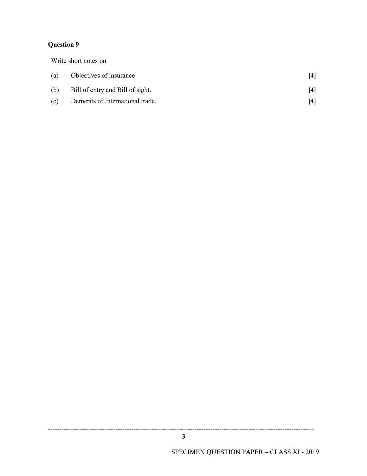 ISC Class 11 Specimen Commerce Sample Papers 2023 - Page 3