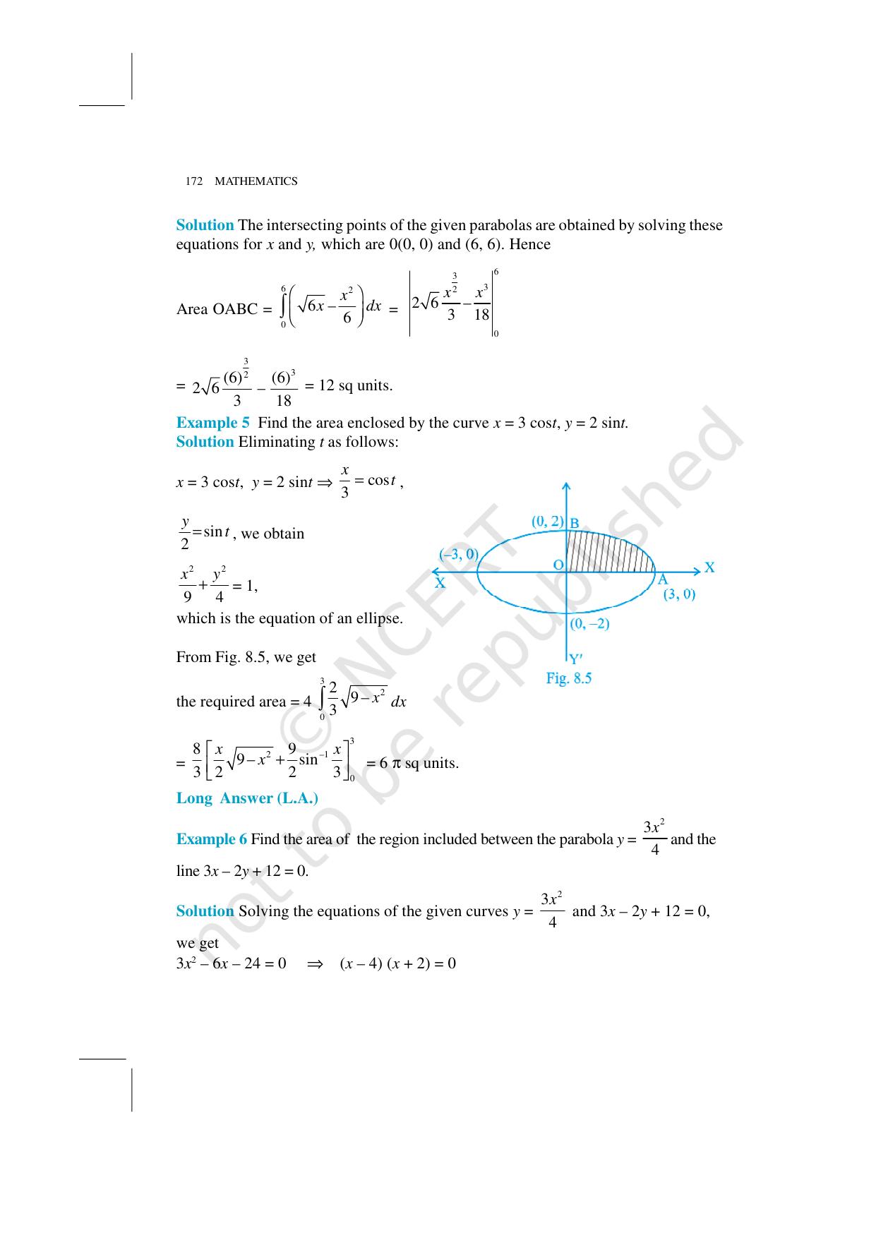 NCERT Exemplar Class 12: Mathematics Unit 8 (Application Of Integrals) - Page 3