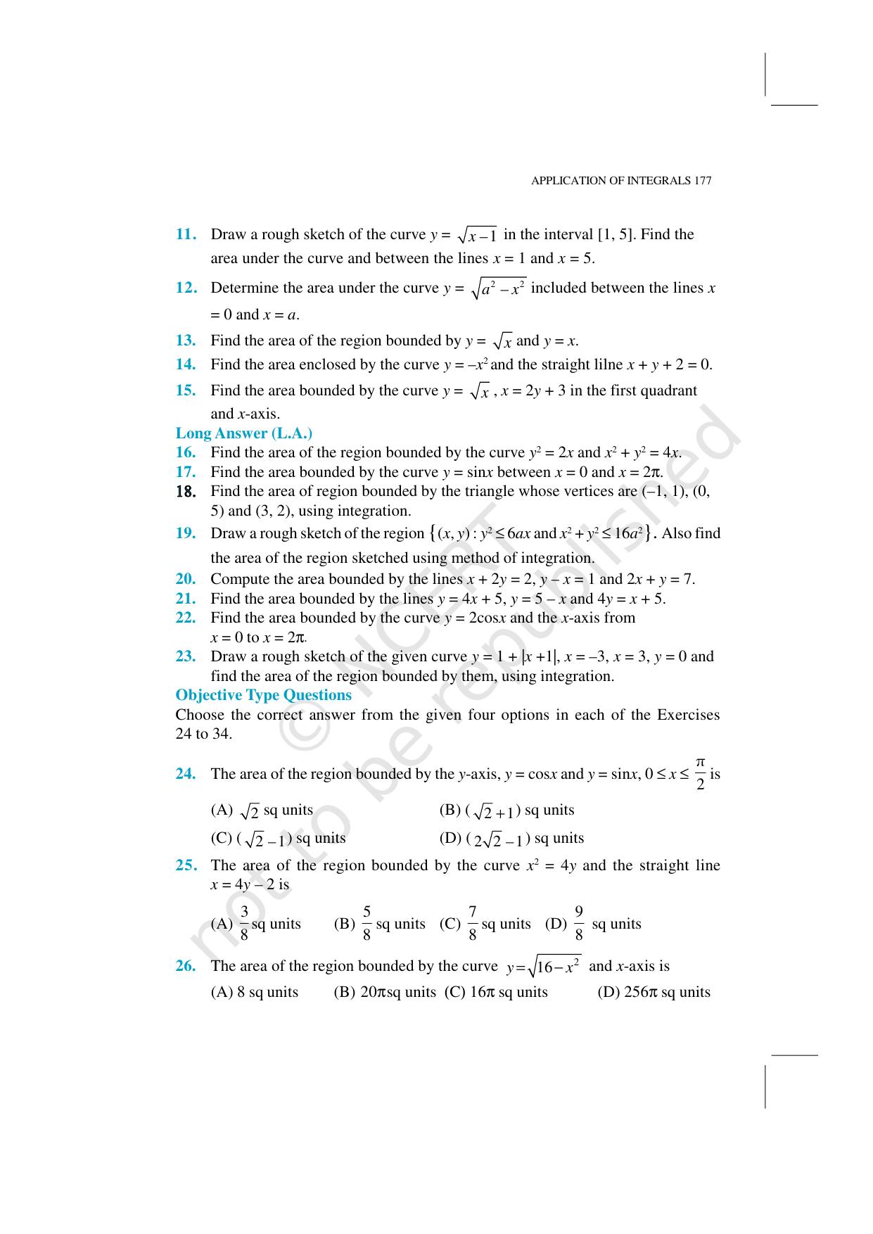 NCERT Exemplar Class 12: Mathematics Unit 8 (Application Of Integrals) - Page 8