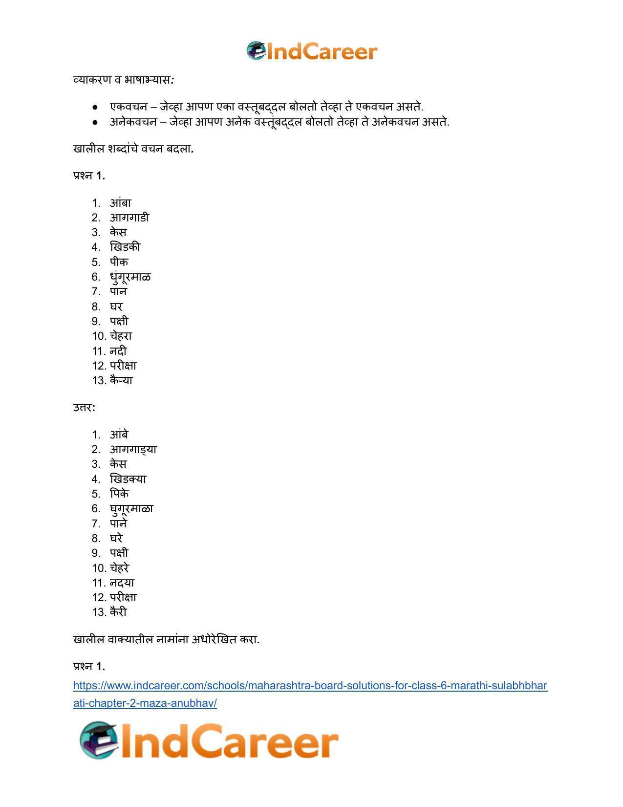 Maharashtra Board Solutions for Class 6- Marathi Sulabhbharati: Chapter 2- माझा अनुभव - Page 14
