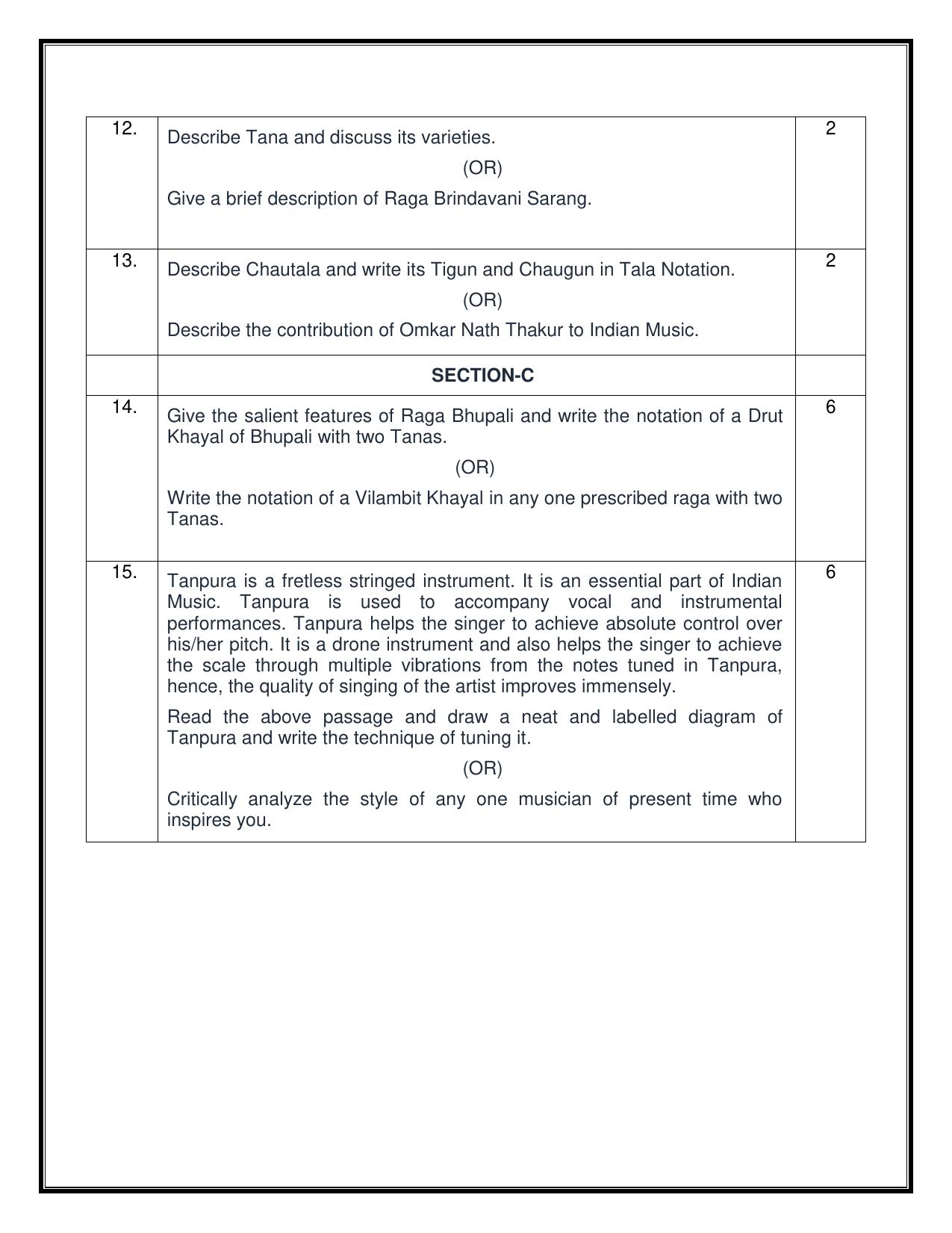 CBSE Class 10 Hindustani Music (Vocal) Sample Paper 2025 - Page 4