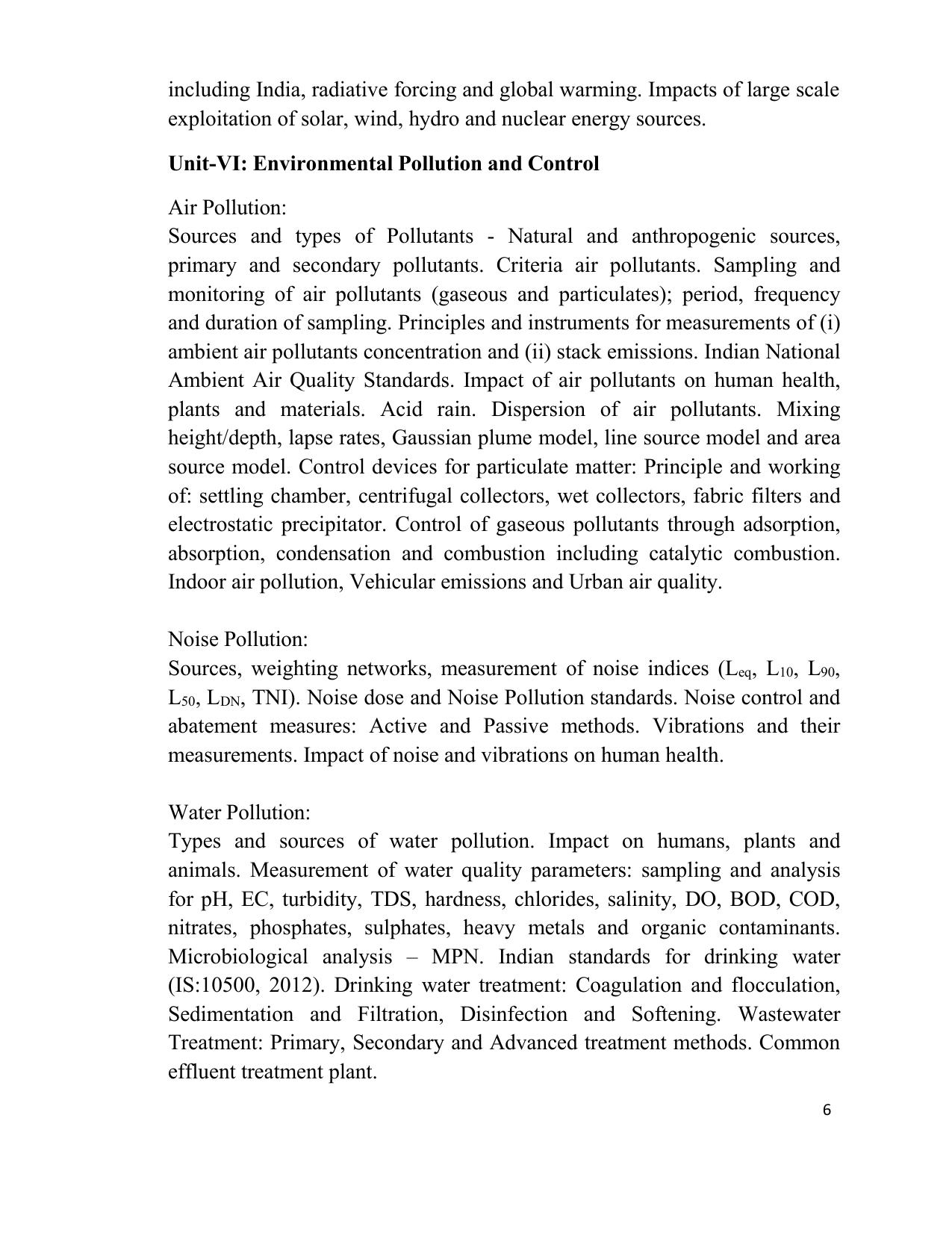 TNSET Syllabus - Environmental Sciences - Page 6