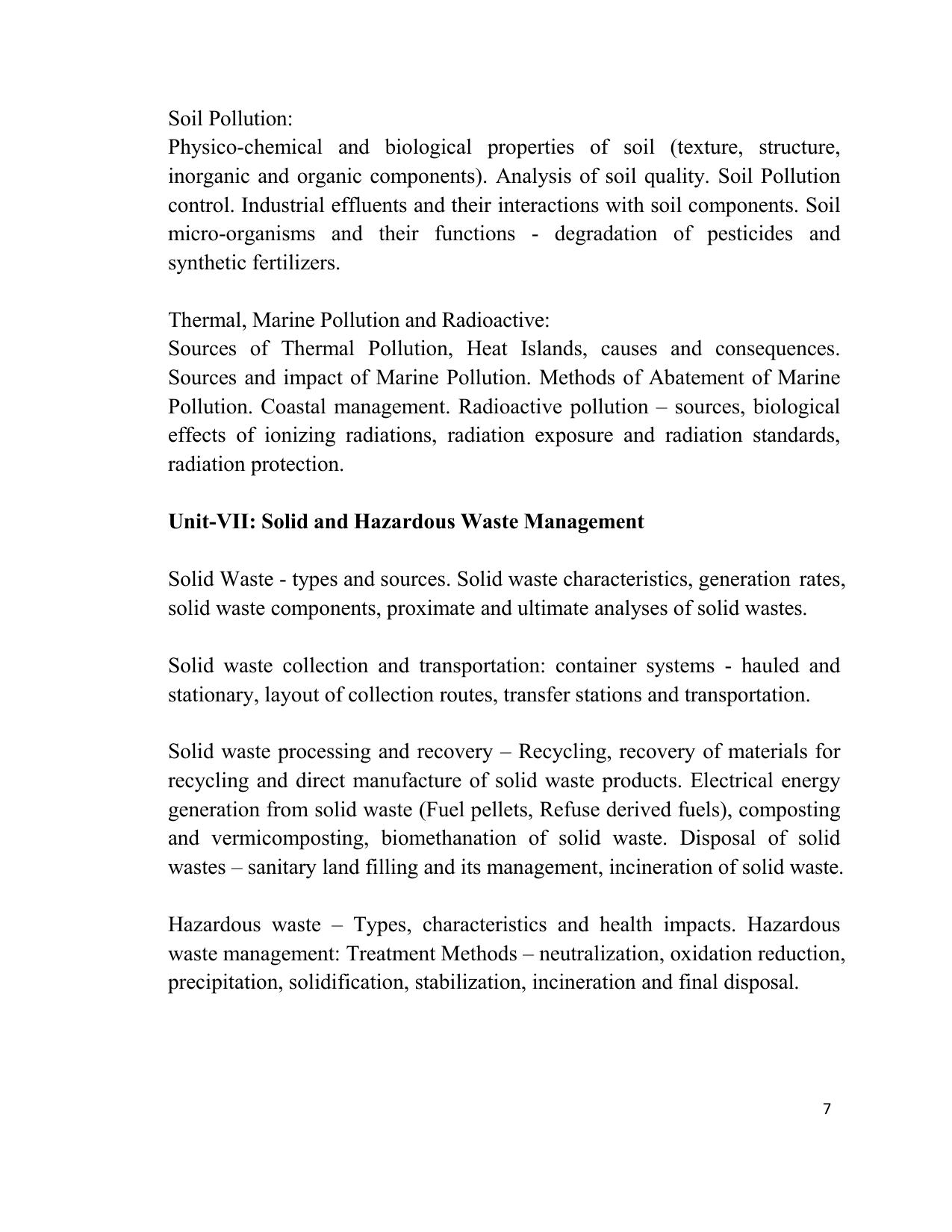 TNSET Syllabus - Environmental Sciences - Page 7